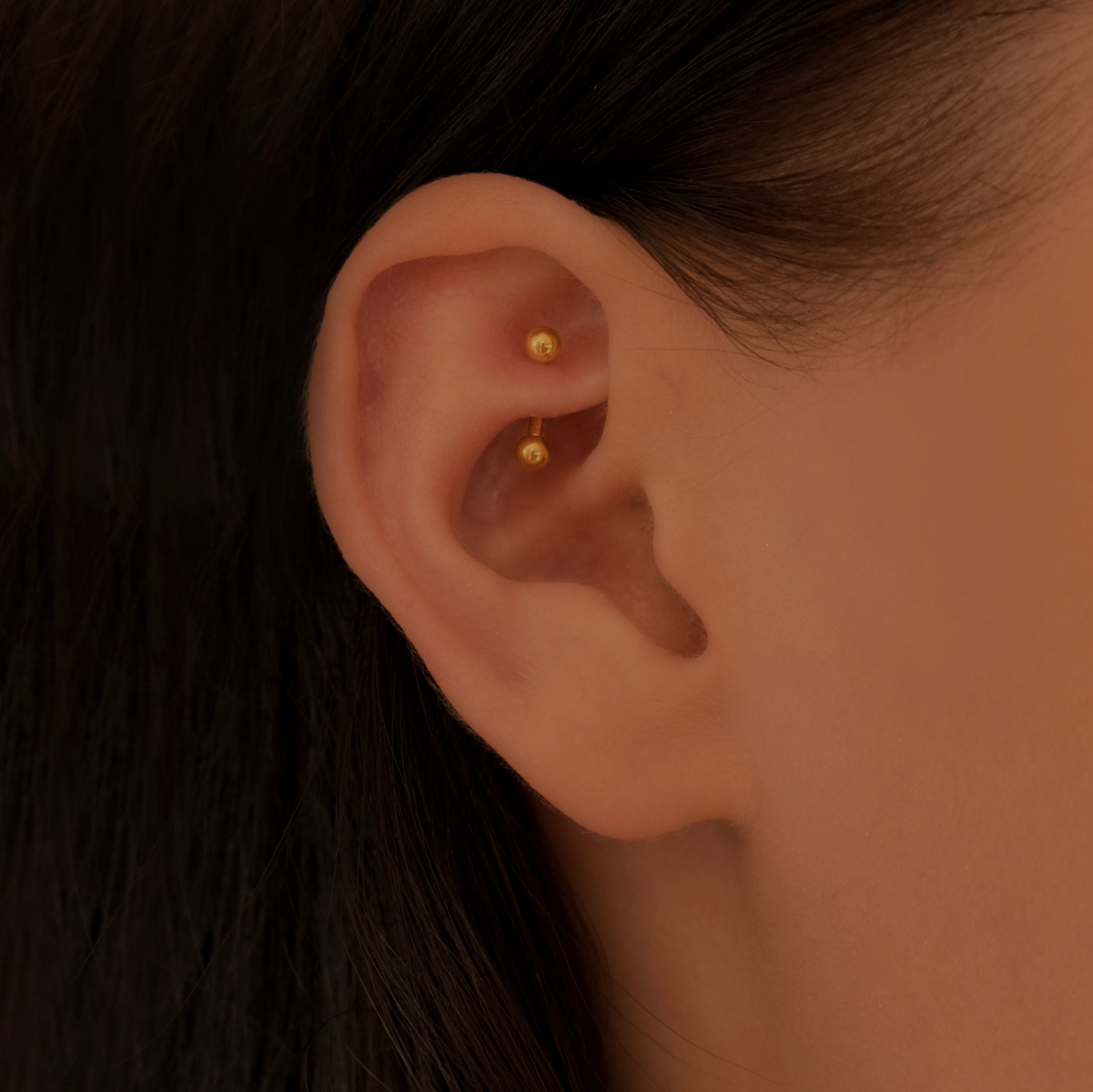Plain Curved Rook Piercing Barbell Implant Grade Titanium