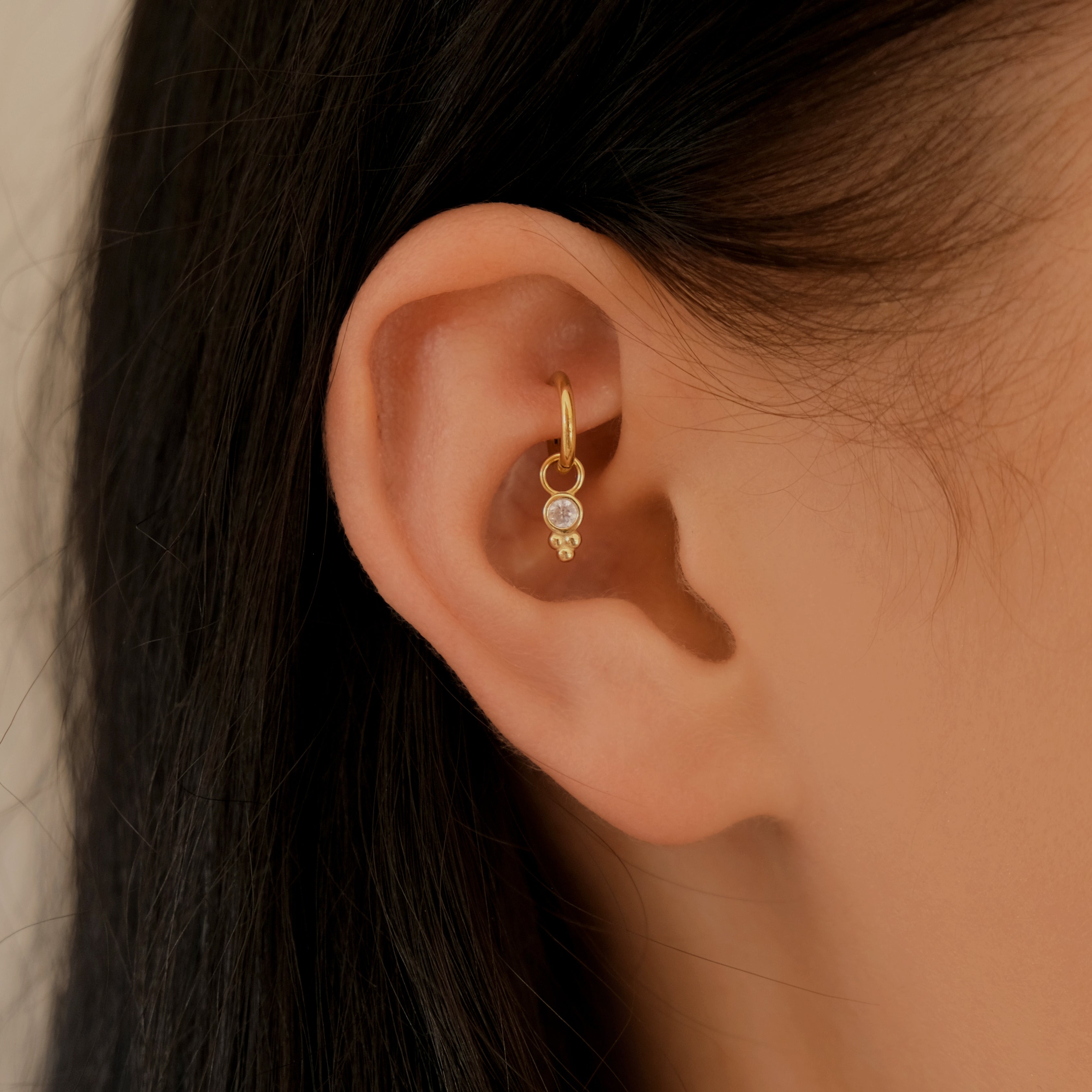Boho Charm Rook Hoop | Implant Grade Titanium | Hypoallergenic | 6mm