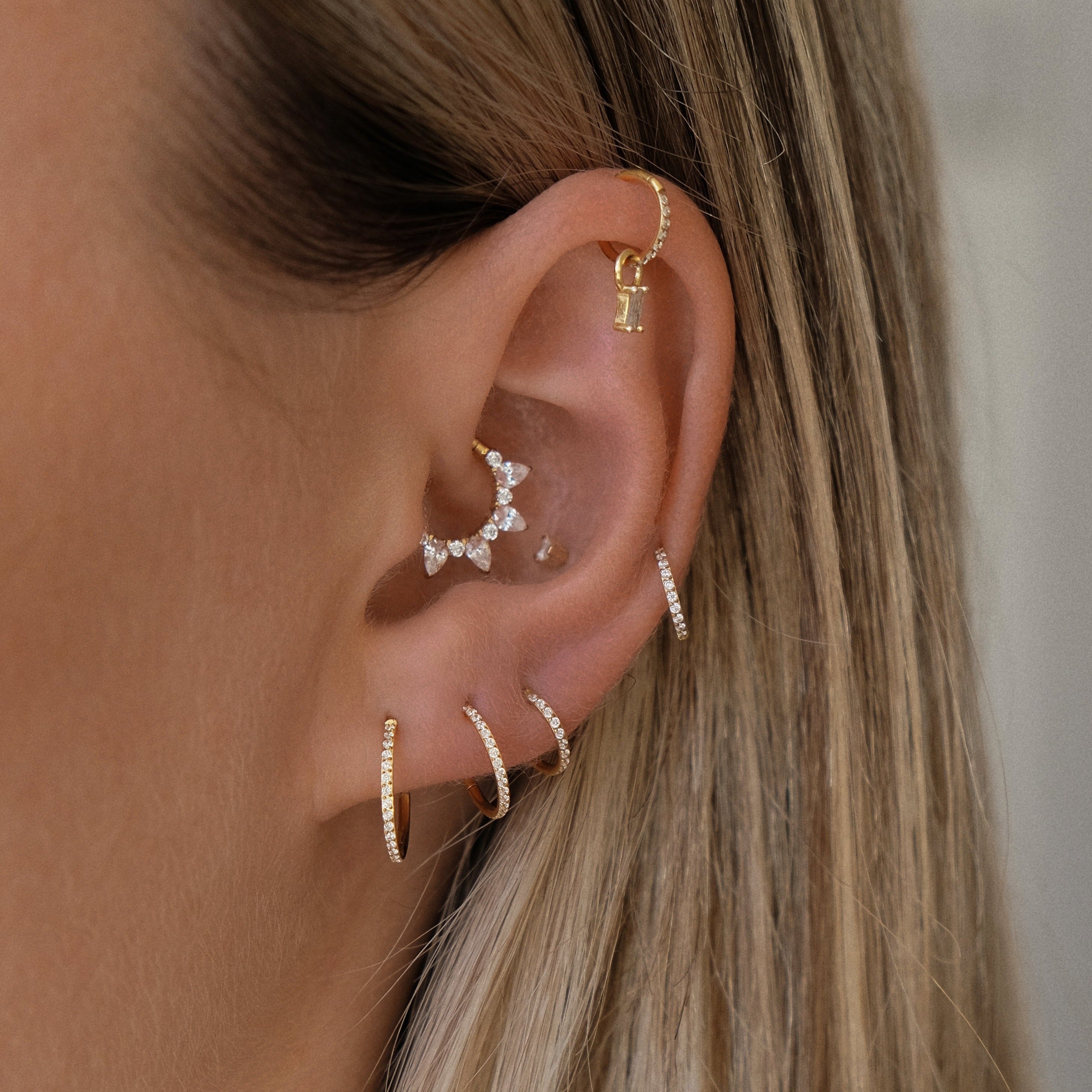18g Titanium Crystal Cartilage Hoop | Hypoallergenic & Waterproof