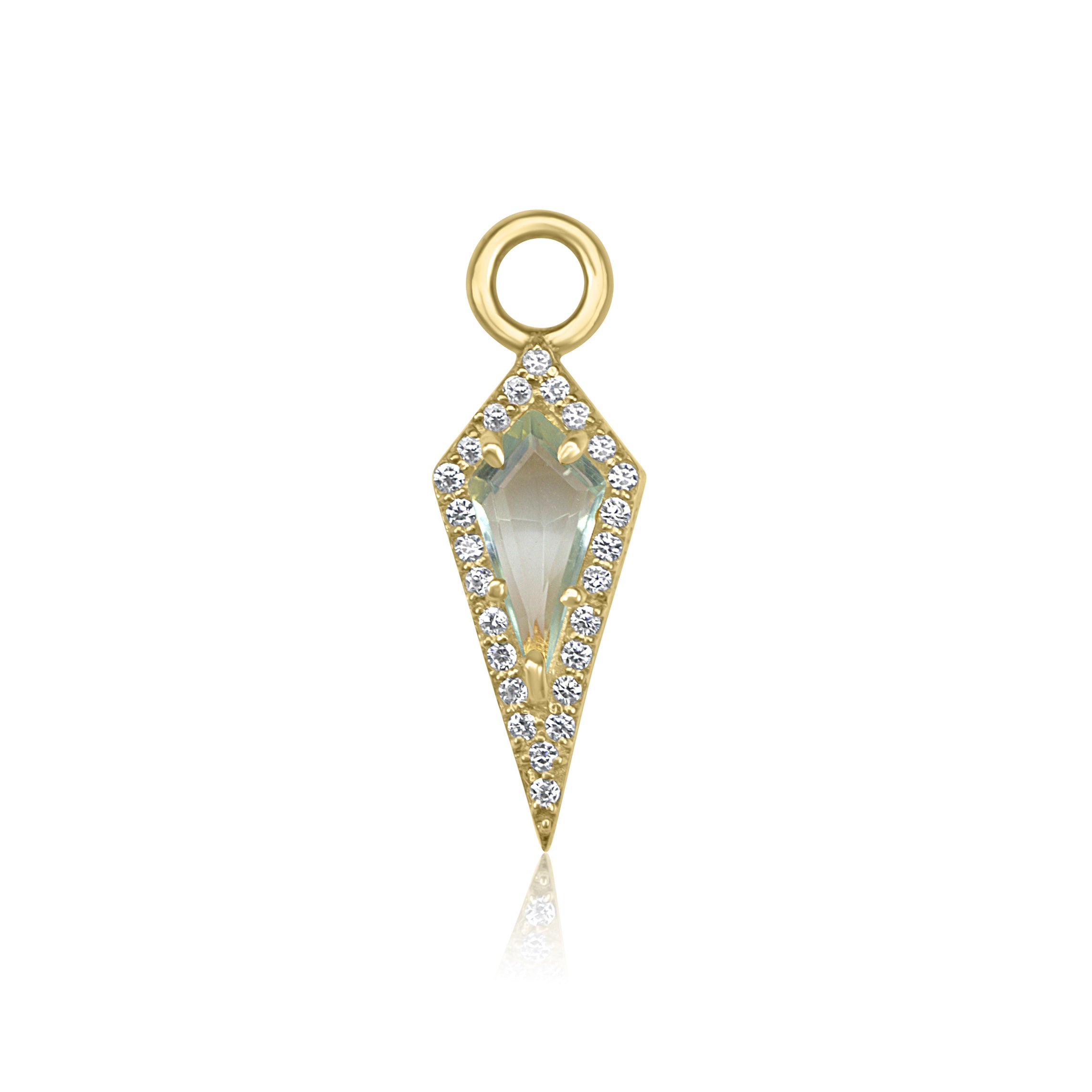 AURA Mini Pavé Kite Charm - Light Blue Topaz