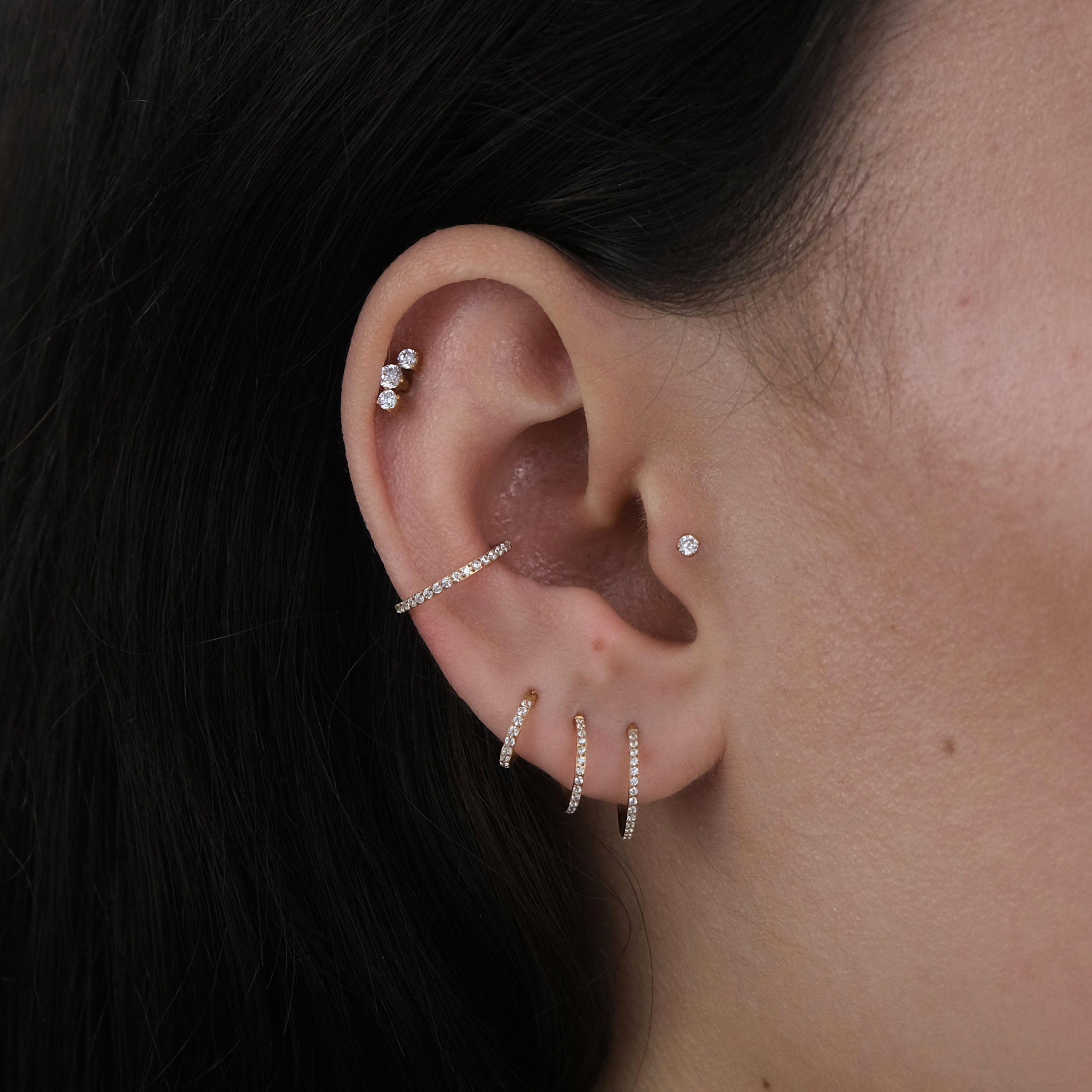 Piercing hoops in gold