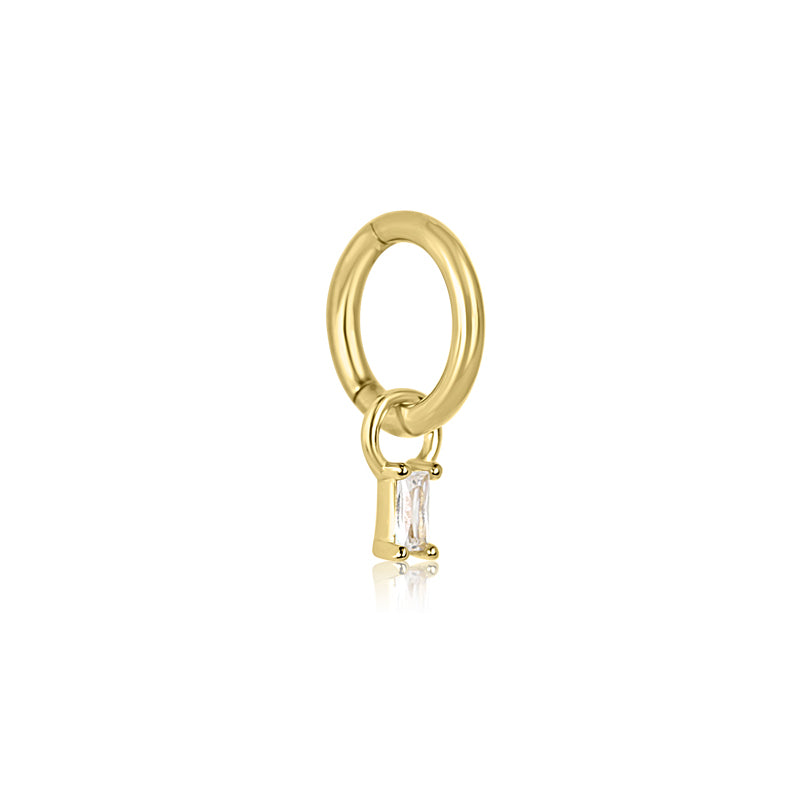 Baguette Charm Rook Hoop | Implant Grade Titanium | Hypoallergenic