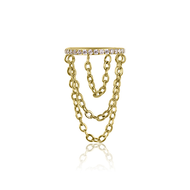 Layered Chain Conch Hoop | ASTM F136 Titanium | 16g | Hypoallergenic