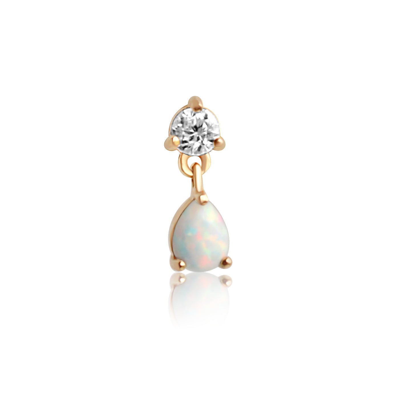 Teardrop Dangle Cartilage Stud 16g Helix Tragus Flat Back