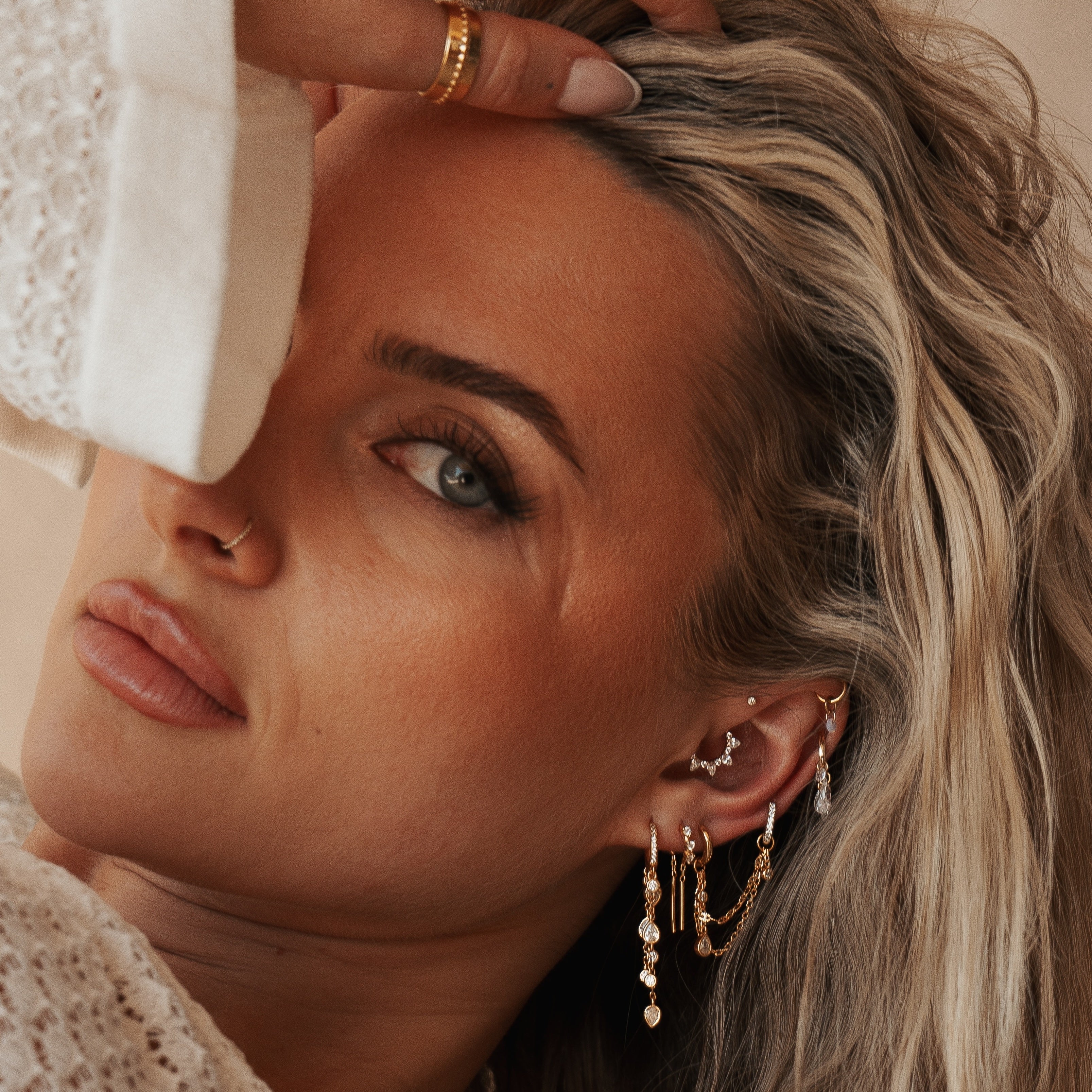 ELYSIAN Waterfall Huggie Hoops
