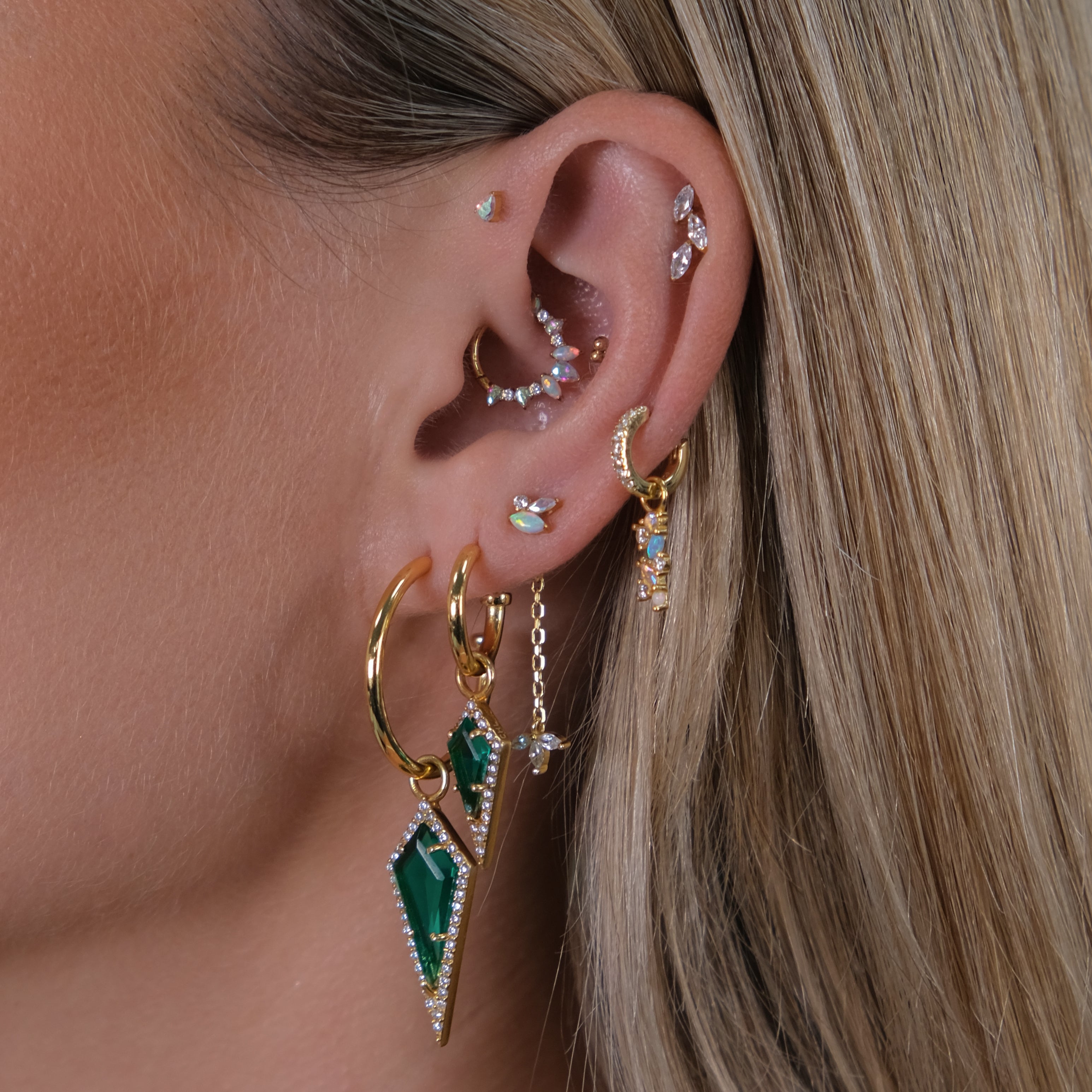 AURA Pavé Kite Charm - Emerald