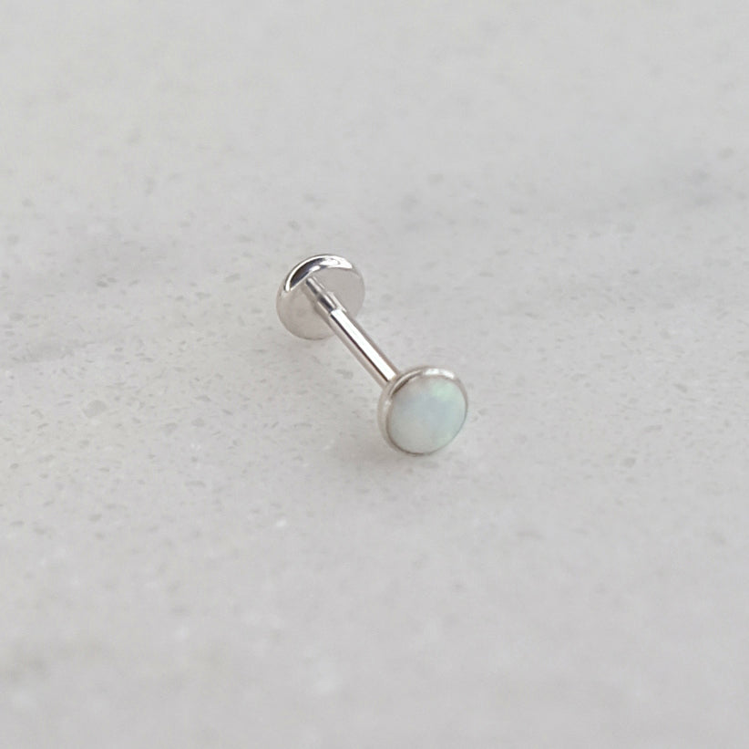 Tiny Opal Cartilage Stud | Threadless Titanium Earring | 16g | Hypoallergenic