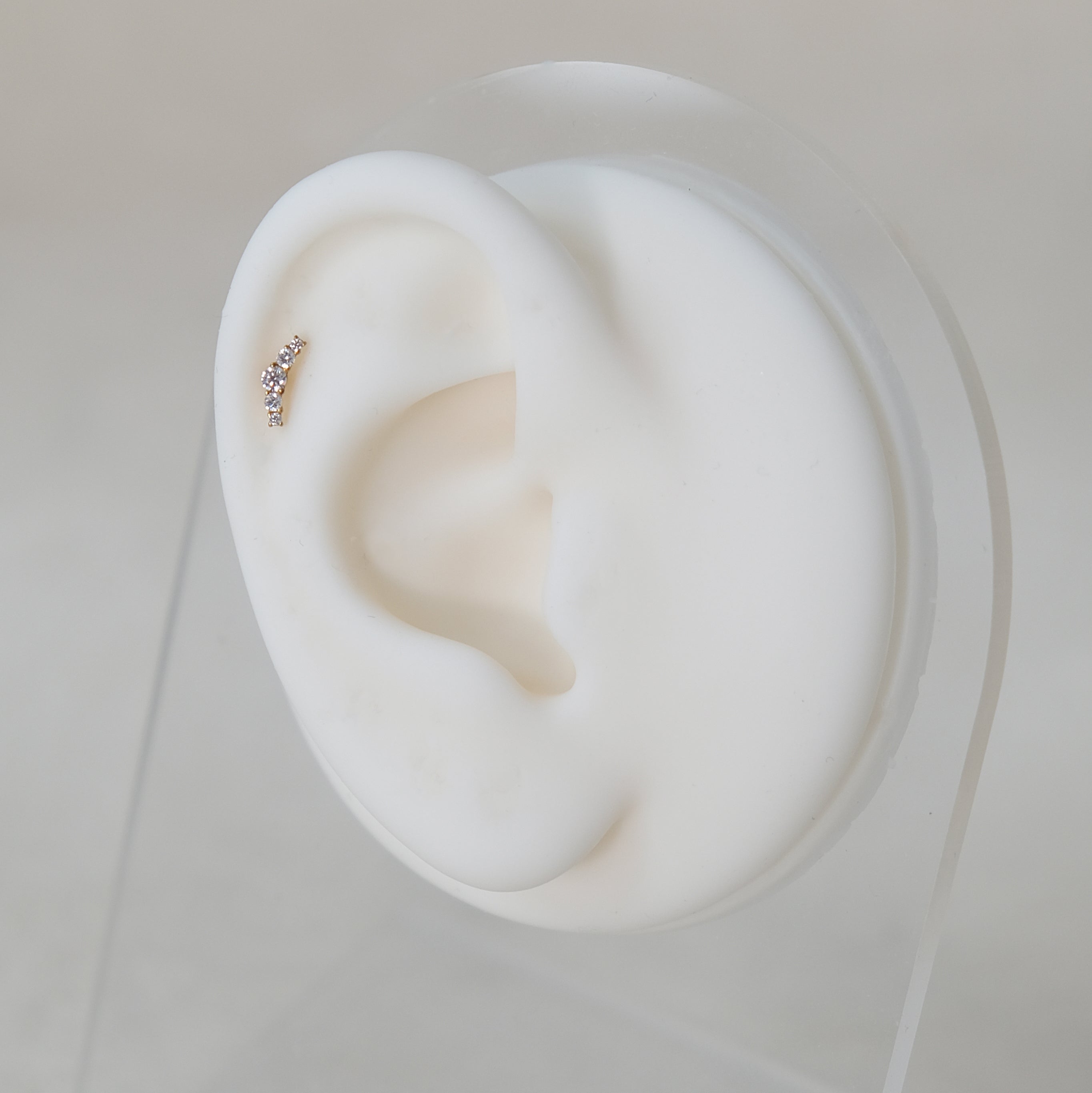Curved Cartilage Stud | Threadless Titanium Earring | 16g | Hypoallergenic
