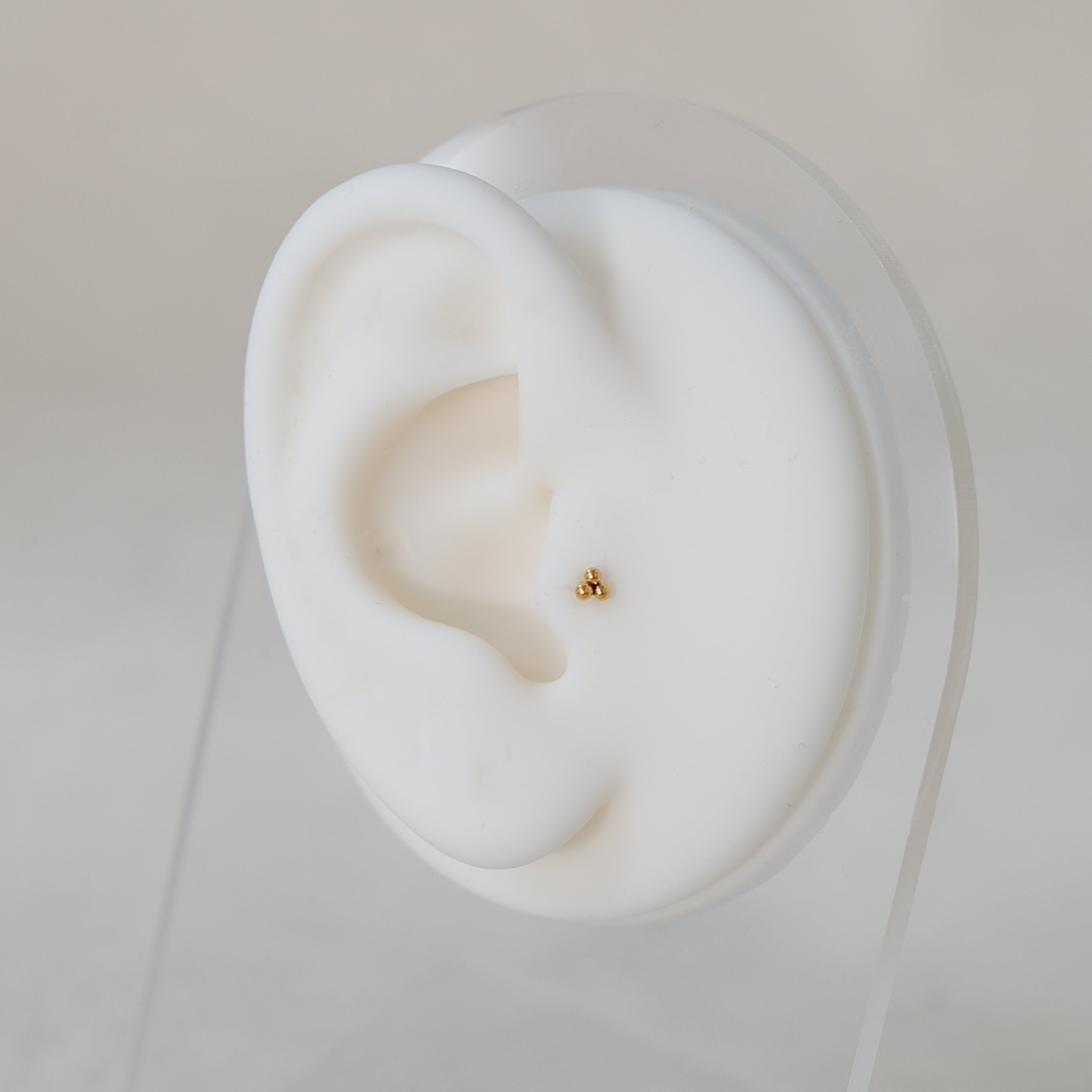 Trinity Cartilage Stud | Threadless Titanium Earring | 16g | Hypoallergenic