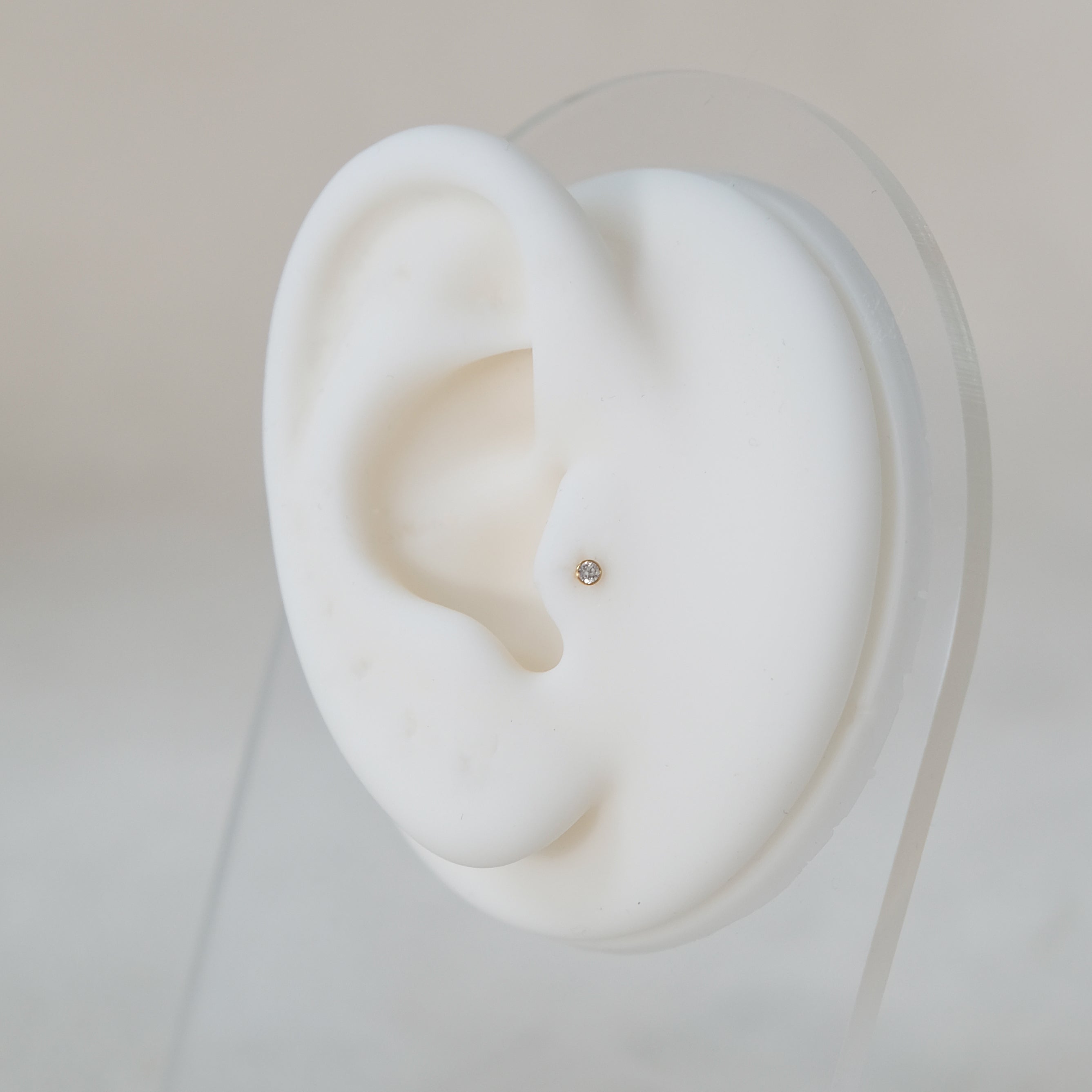 Teeny Tiny Crystal Cartilage Stud | Threadless Titanium Earring | 16g | Hypoallergenic