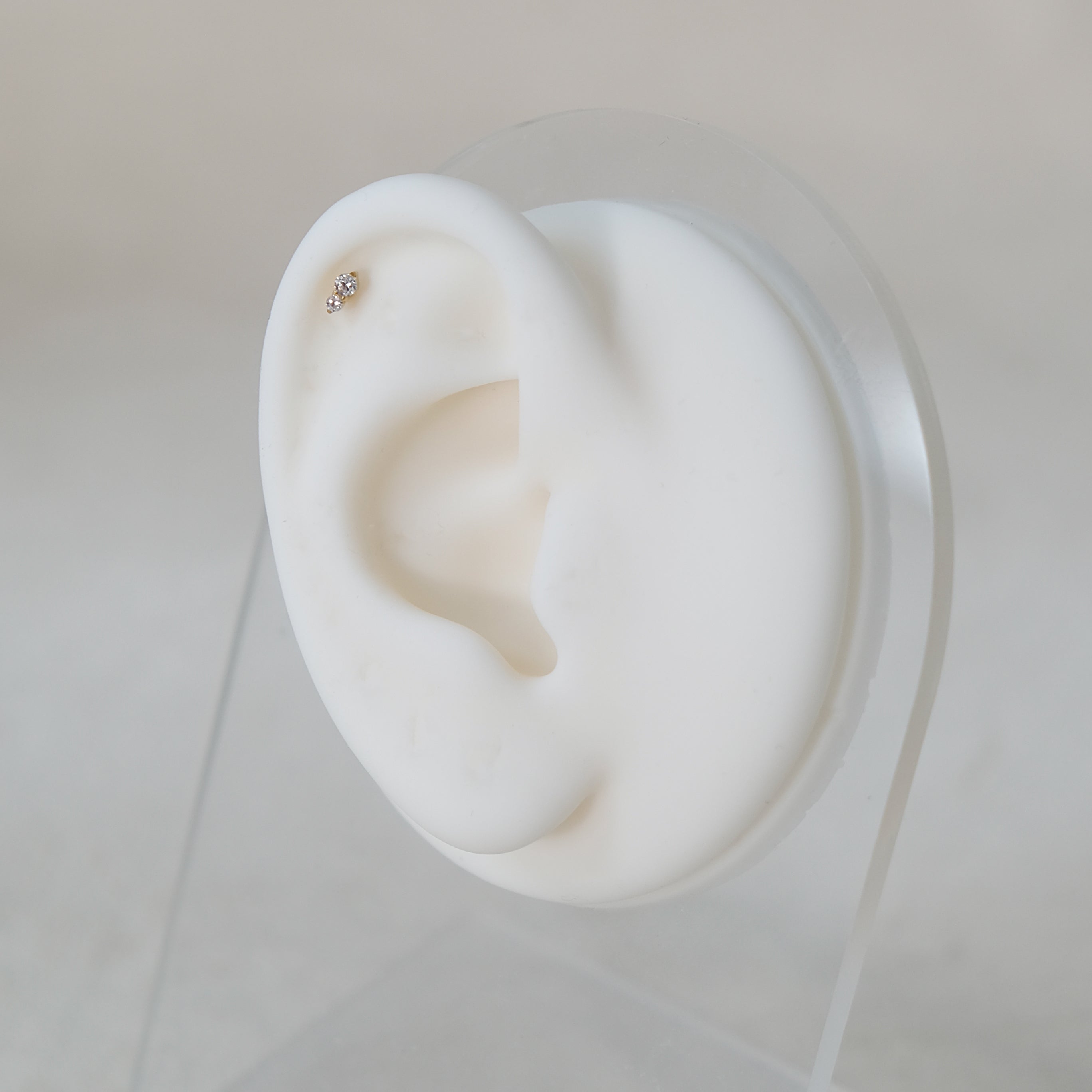 Tiny Crystal Cartilage Stud | Threadless Titanium Earring | 16g | Hypoallergenic