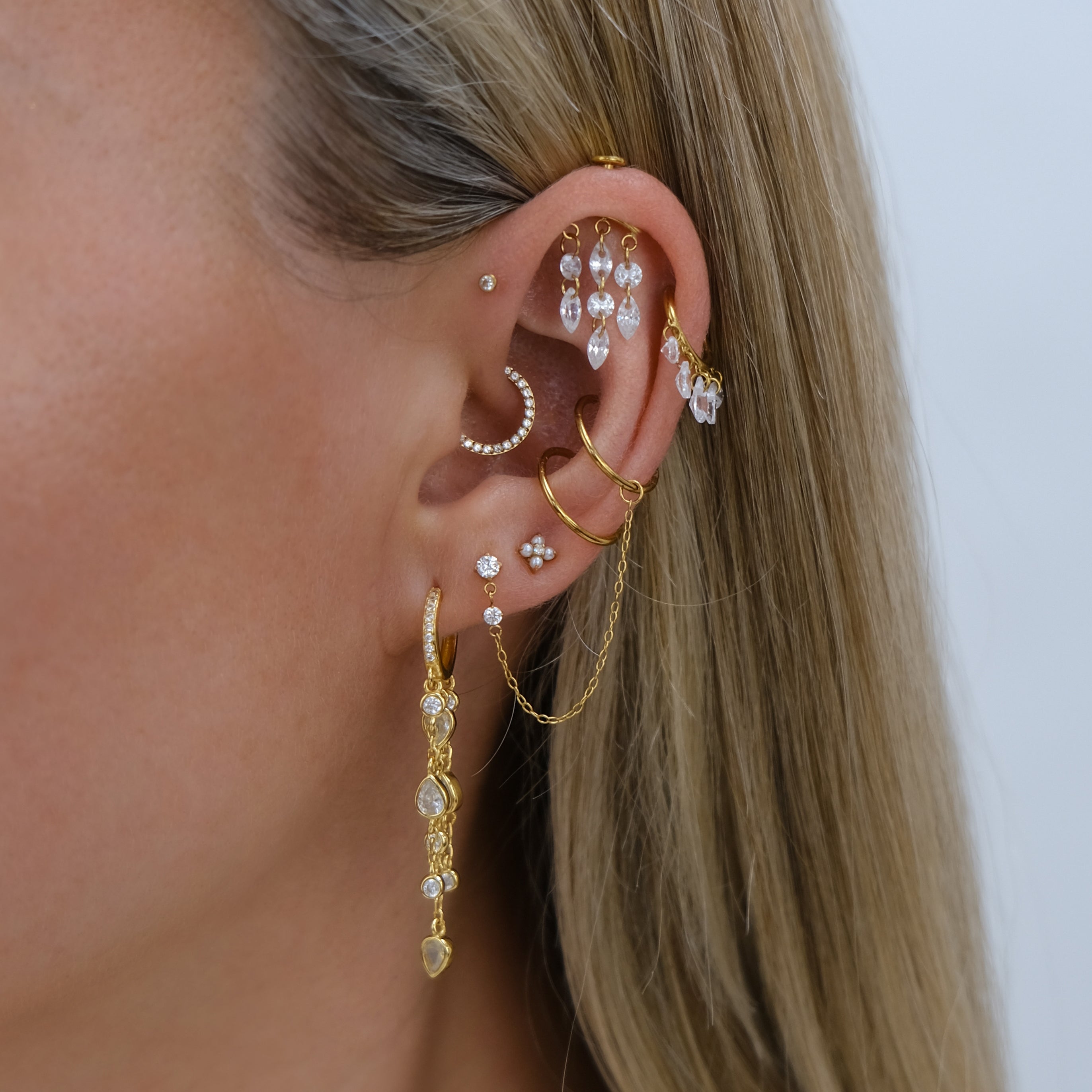 DUO Chain Cartilage Stud