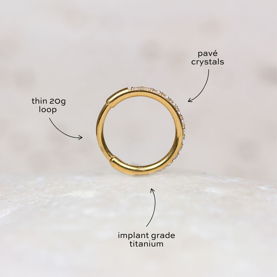 Fine Crystal Nose Hoop (20g)