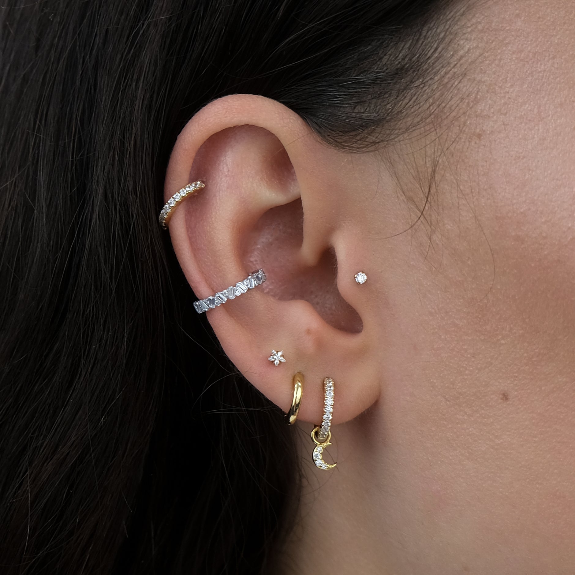 STELLA Crystal Star Threadless Cartilage Stud