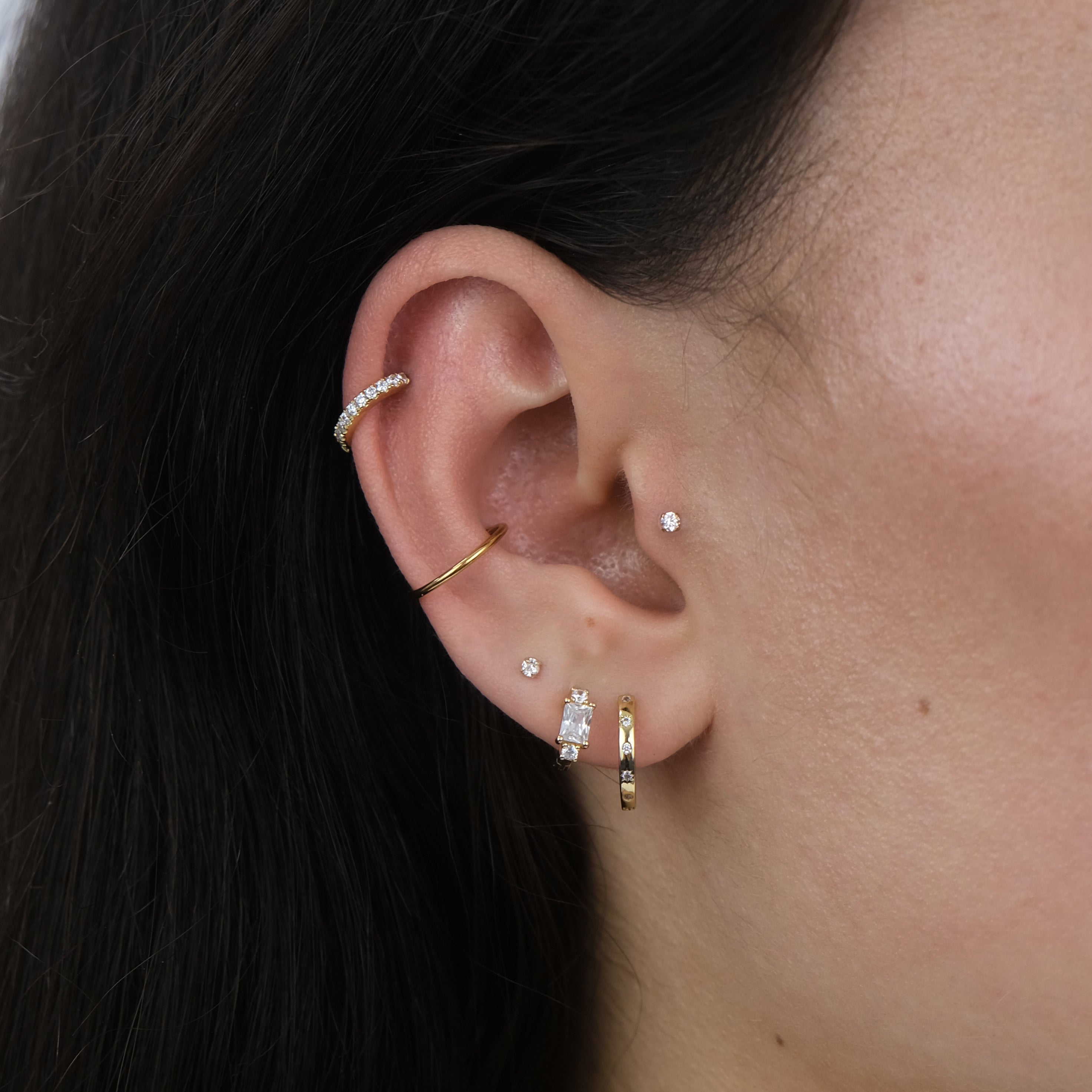 HAVANA Slim Starburst Huggie Hoop