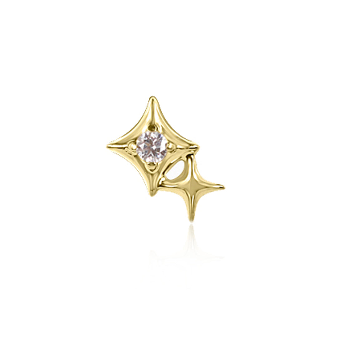 Starburst Cartilage Stud | Threadless Titanium Earring | 16g | Hypoallergenic