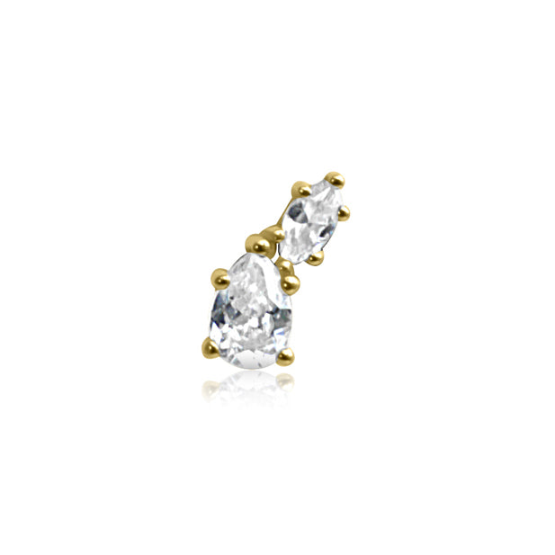 Stacked Gem Cartilage Stud