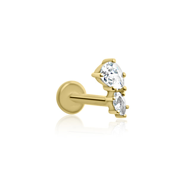 Stacked Gem Cartilage Stud