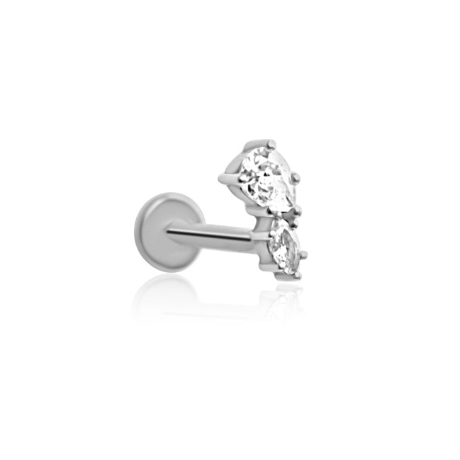 Stacked Gem Cartilage Stud