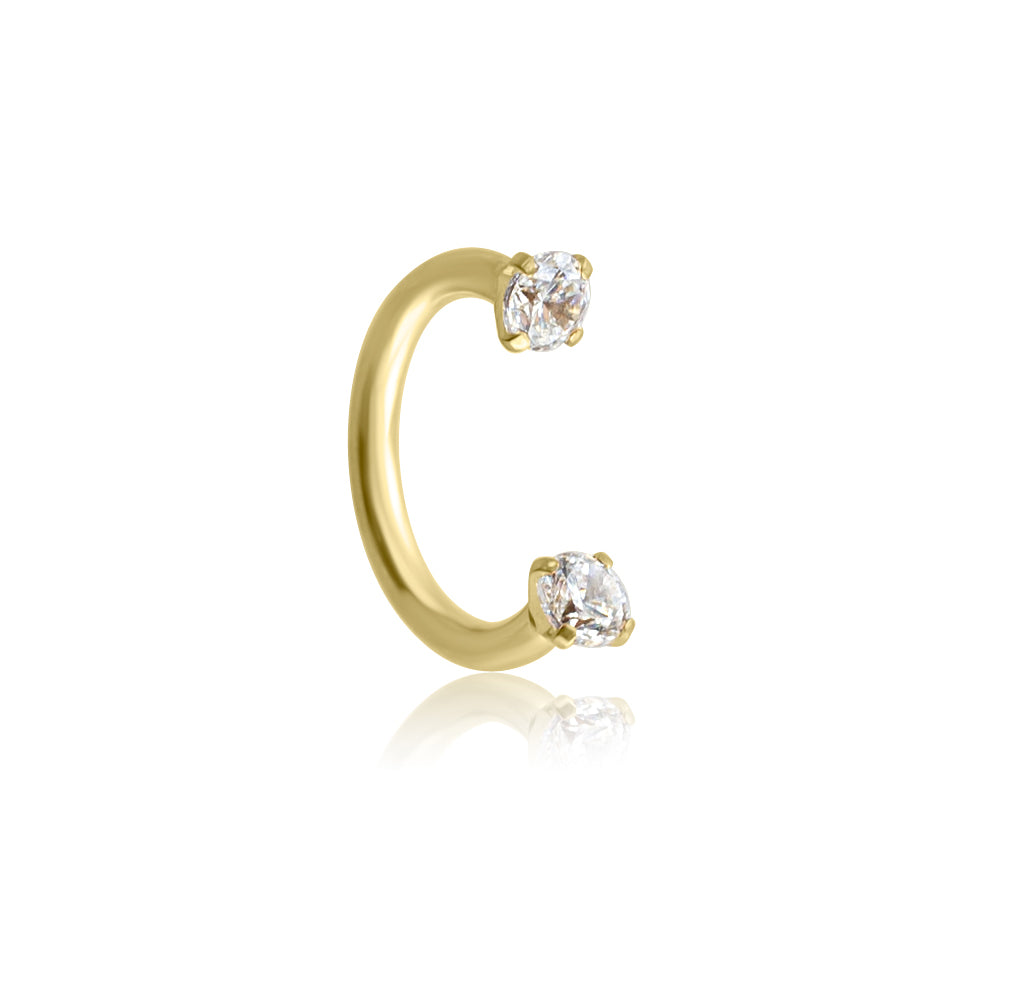 Crystal Circular Barbell - Implant Grade Titanium - Hypoallergenic