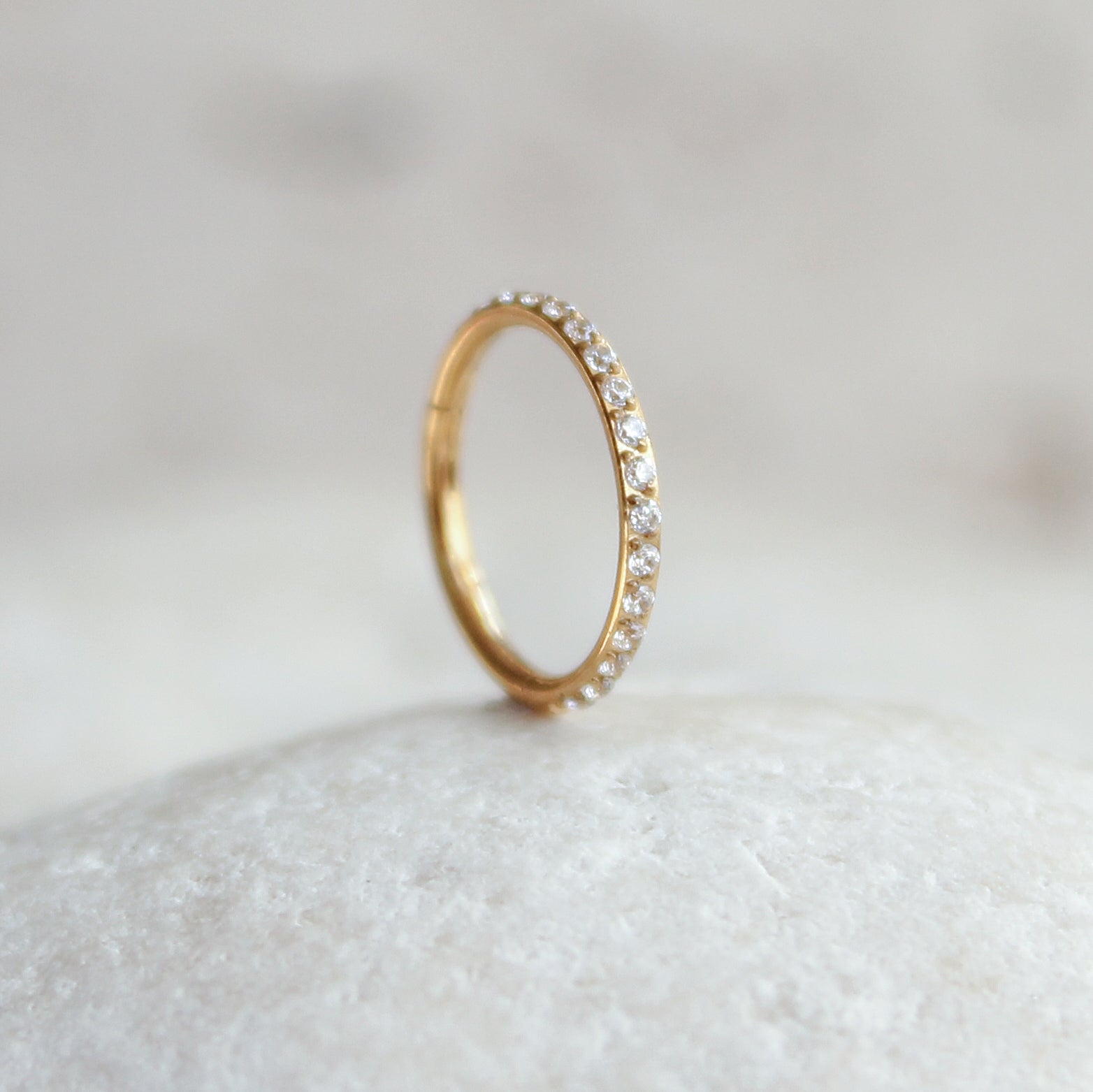 18g Titanium Crystal Cartilage Hoop | Hypoallergenic & Waterproof