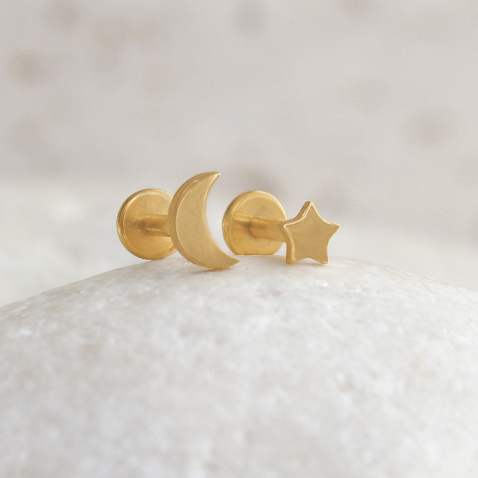 Star & Moon Cartilage Stud Set