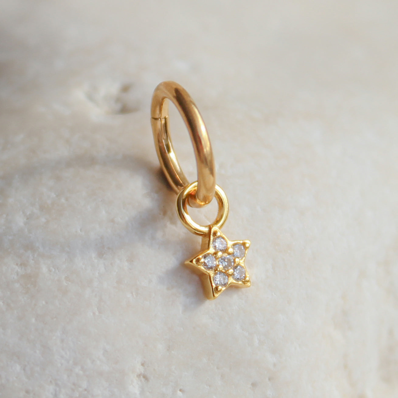 Star Charm Rook Hoop | Implant Grade Titanium | Hypoallergenic | 6mm