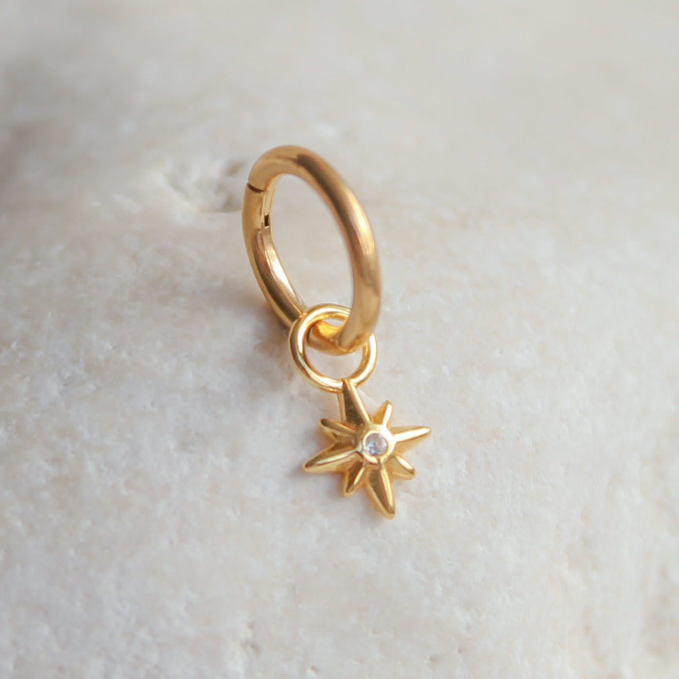 North Star Charm Rook Hoop | Implant Grade Titanium | Hypoallergenic
