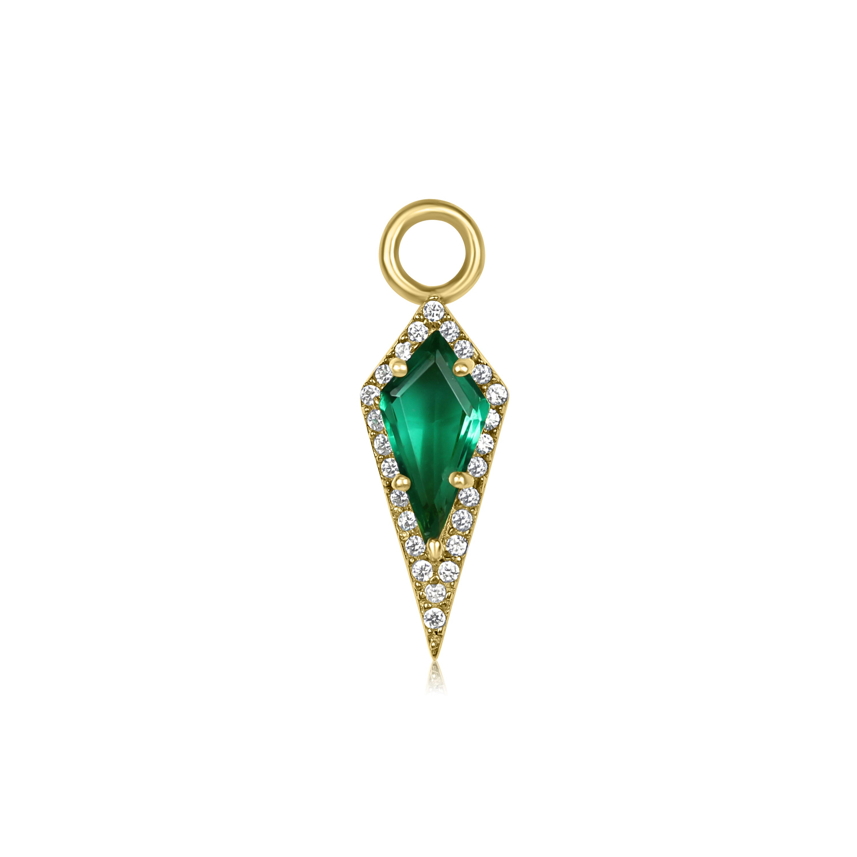 AURA Mini Pavé Kite Charm - Emerald