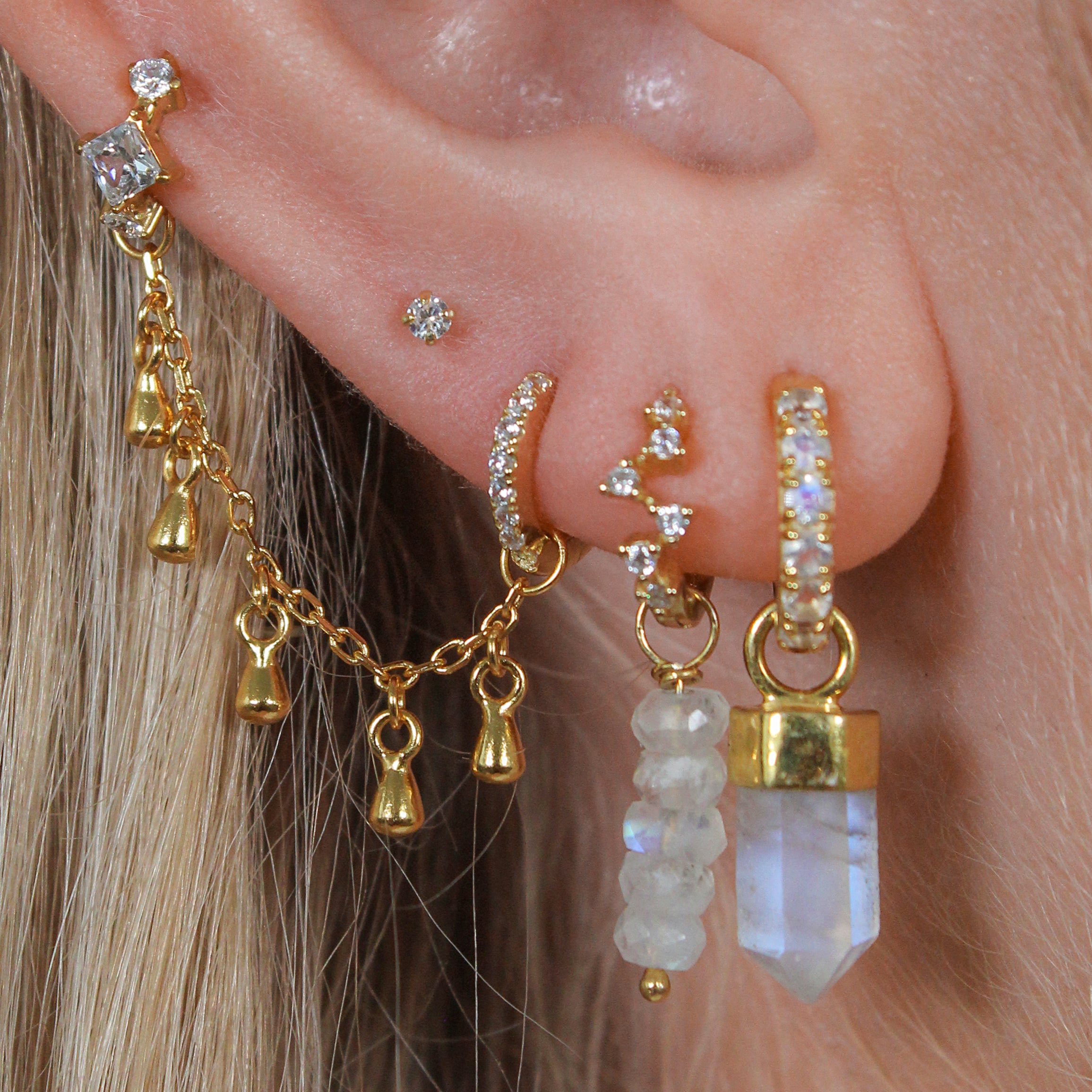 INDRA Droplet Earring Chain