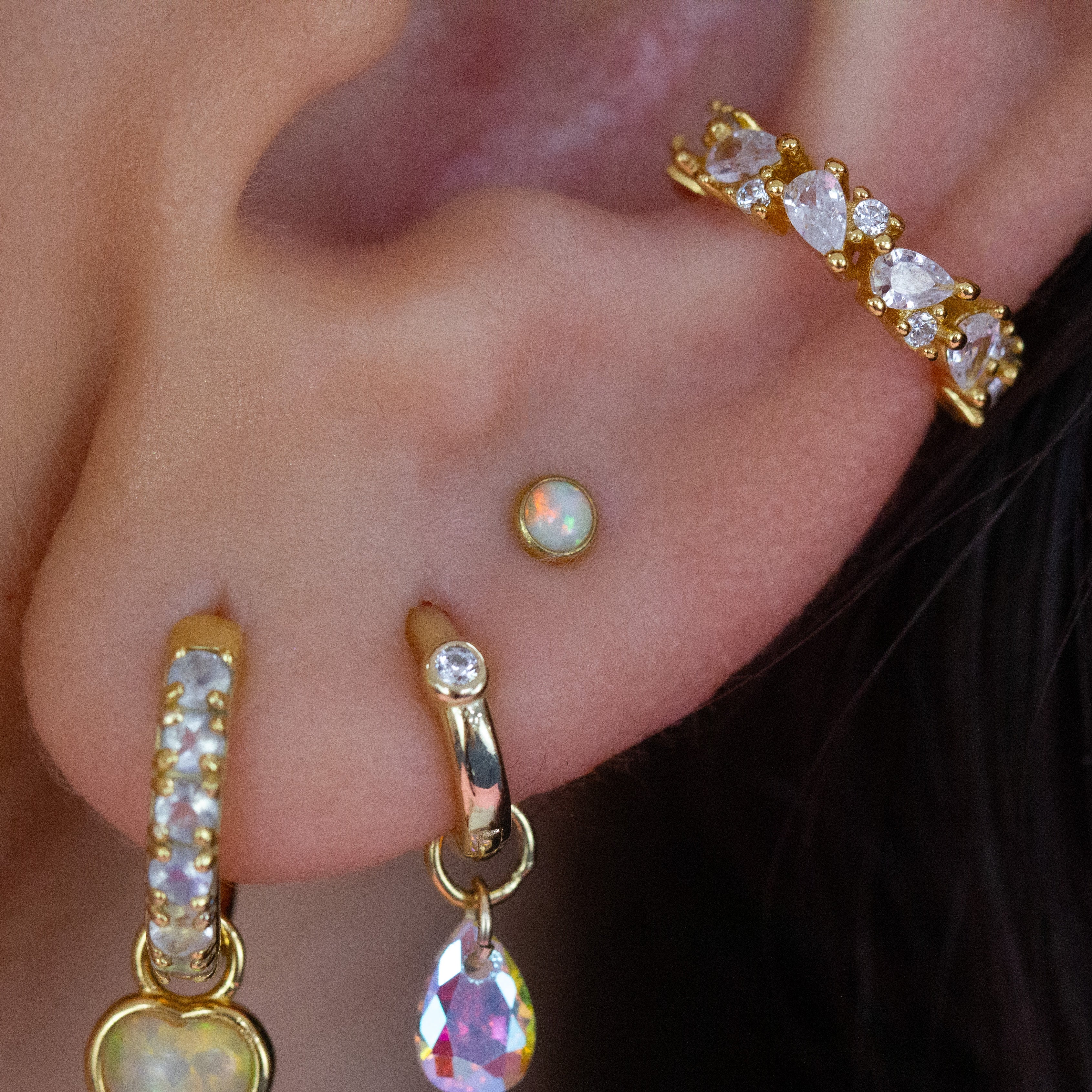 LUNA Opal Threadless Cartilage Stud