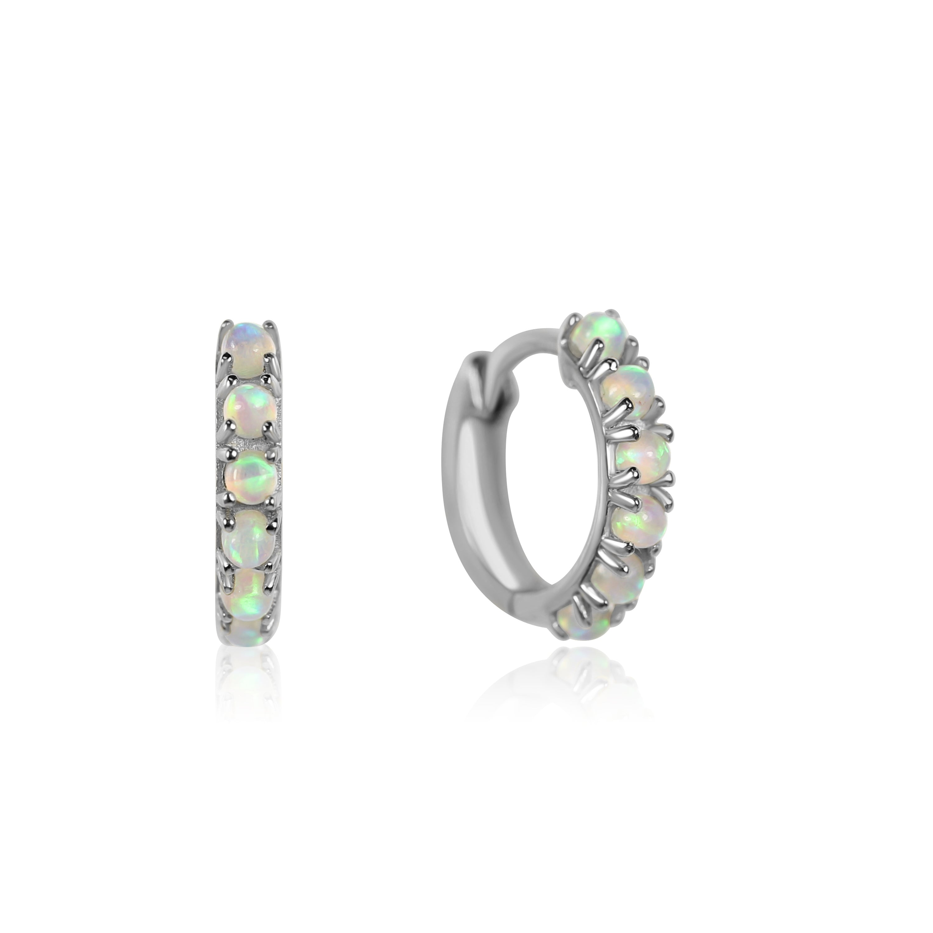 LUNA Opal Huggie Hoops - PREORDER