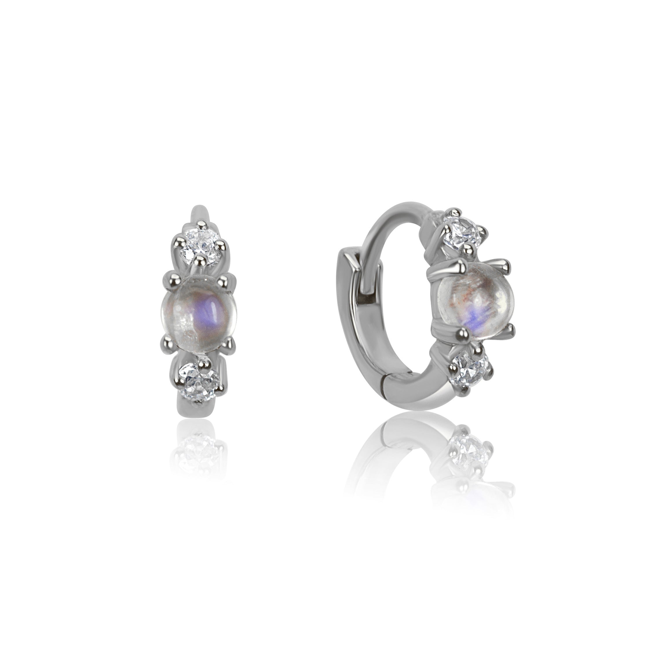 Mini Jelly Moonstone Huggie Hoop