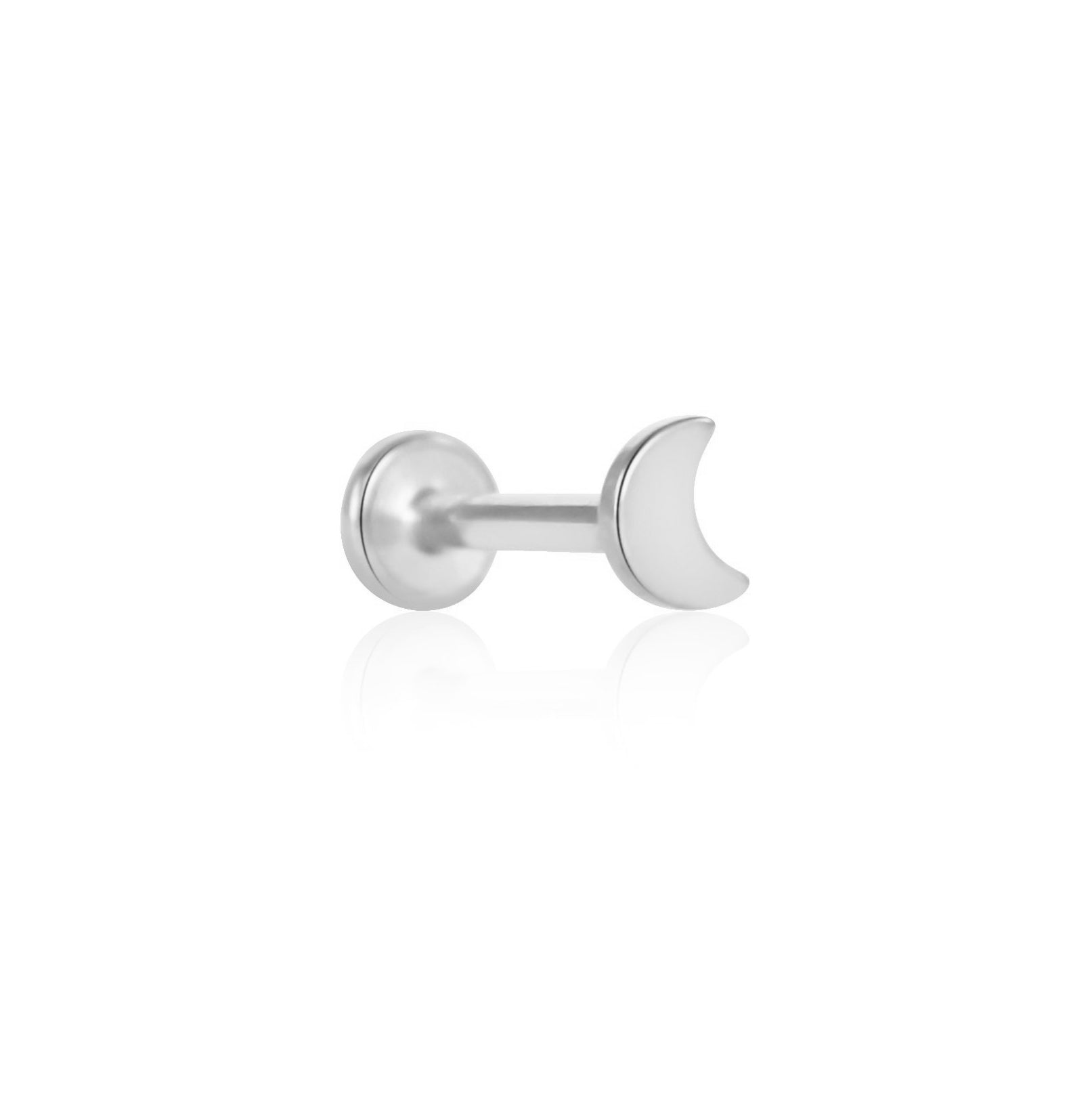 Implant Grade Titanium Moon Labret Earring Internally Threaded