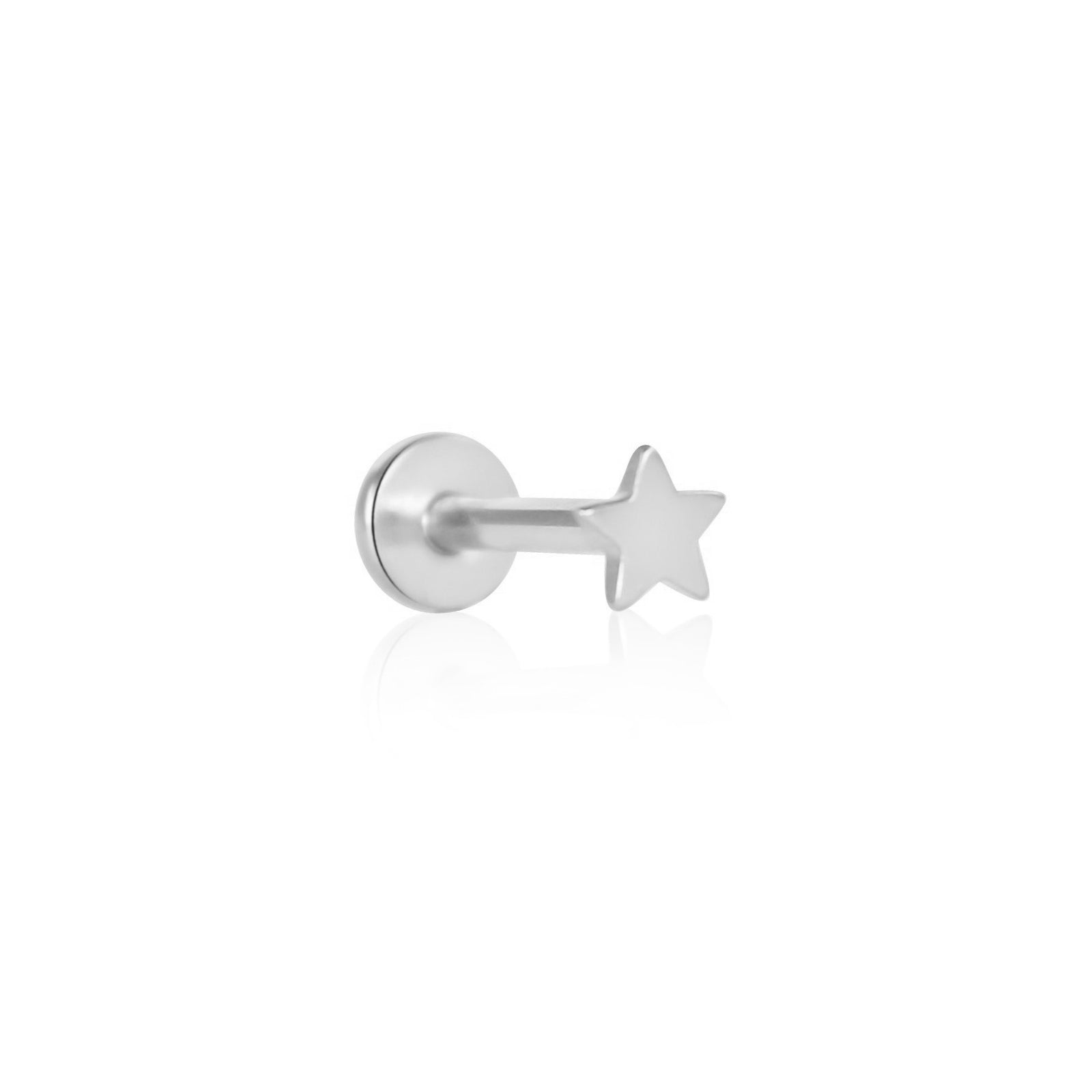 Implant Grade Titanium Star Labret Earring Internally Threaded
