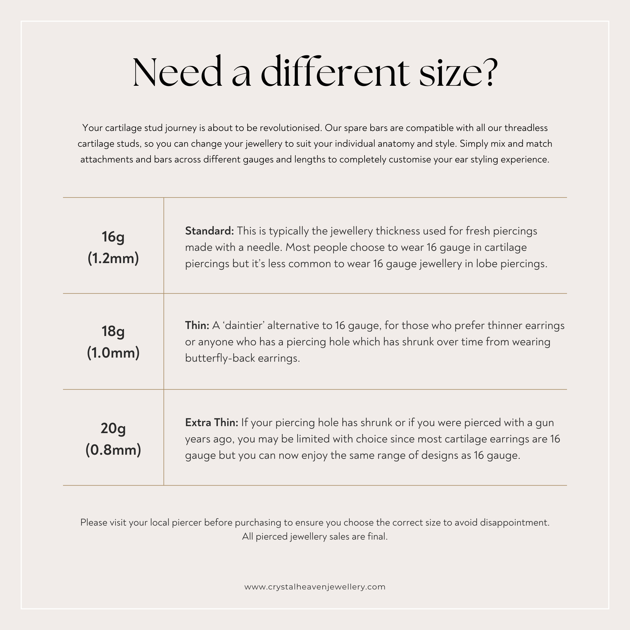 Crystal Dangle Earring | Threadless Stud For Helix Piercing | 9K Gold & Titanium