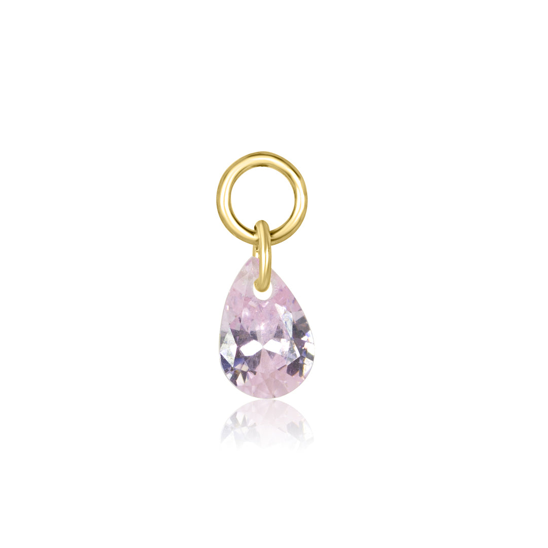 Teardrop Crystal Charm - Rose Quartz