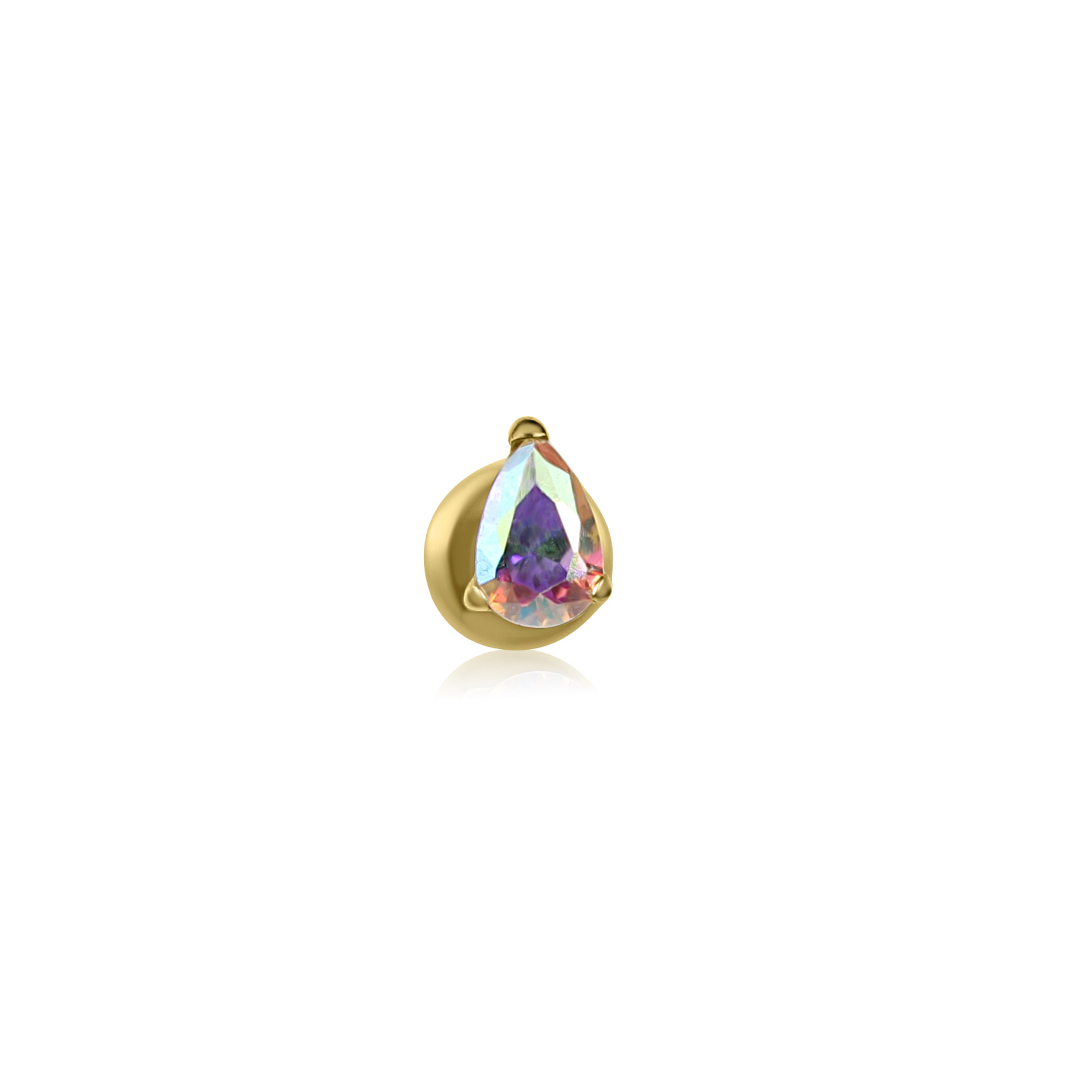 Teardrop Threadless Cartilage Stud - Mystic