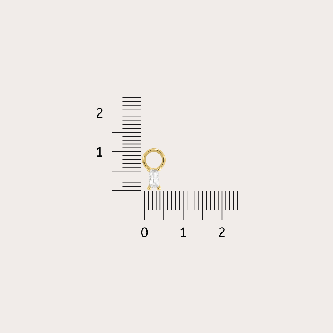 Tiny Baguette Earring Charm | Single Charm