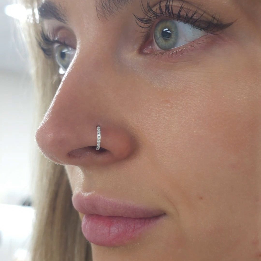 20g Titanium Crystal Cartilage Hoop | Hypoallergenic & Waterproof