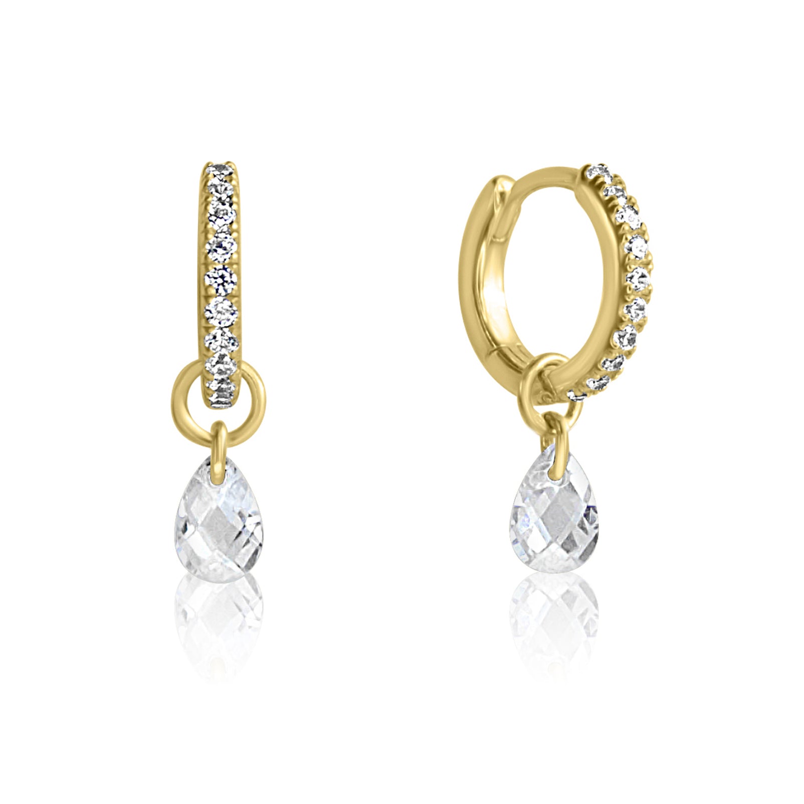 ALLURE Teardrop Crystal Huggie Hoop Earrings