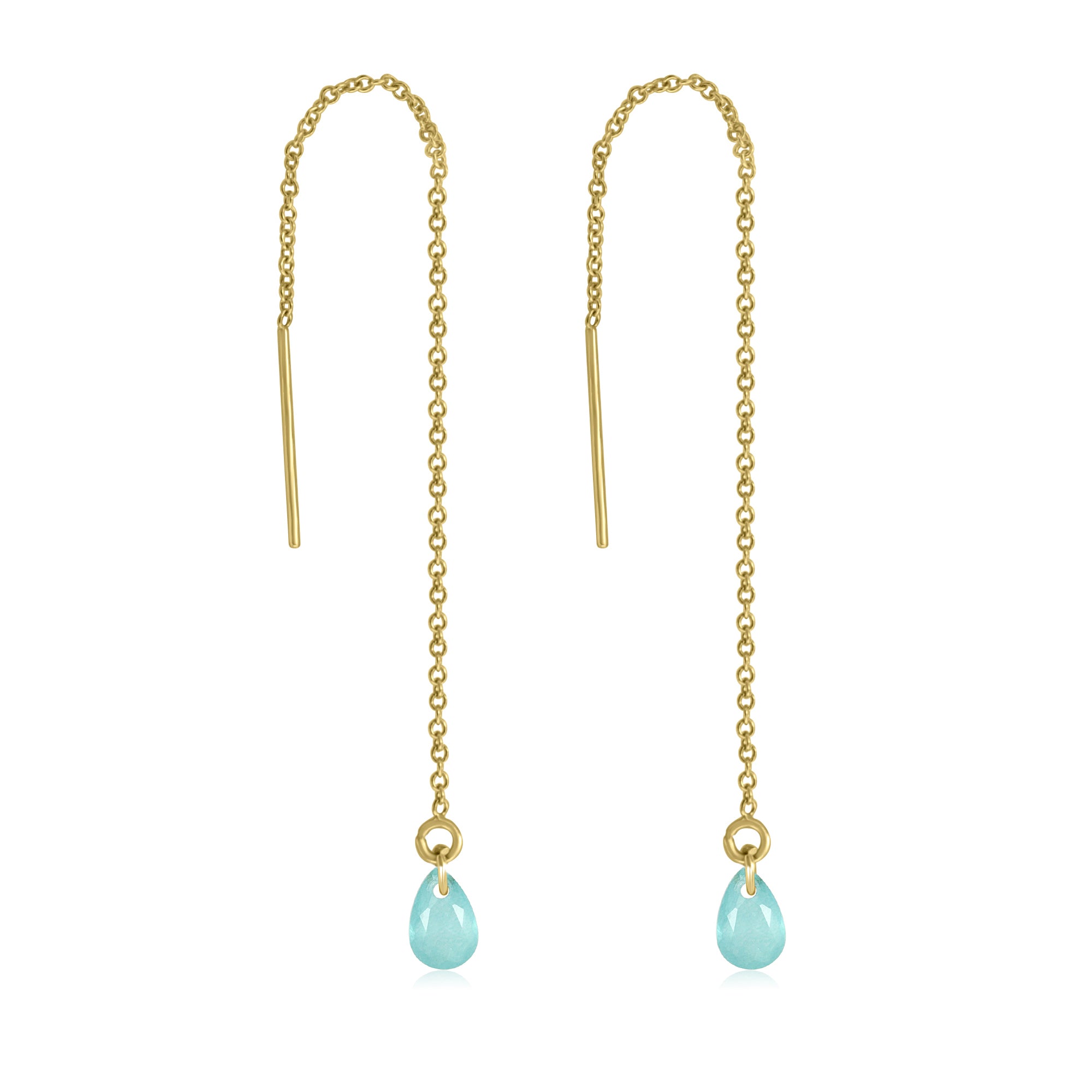 Teardrop Chain Threaders - Paraiba