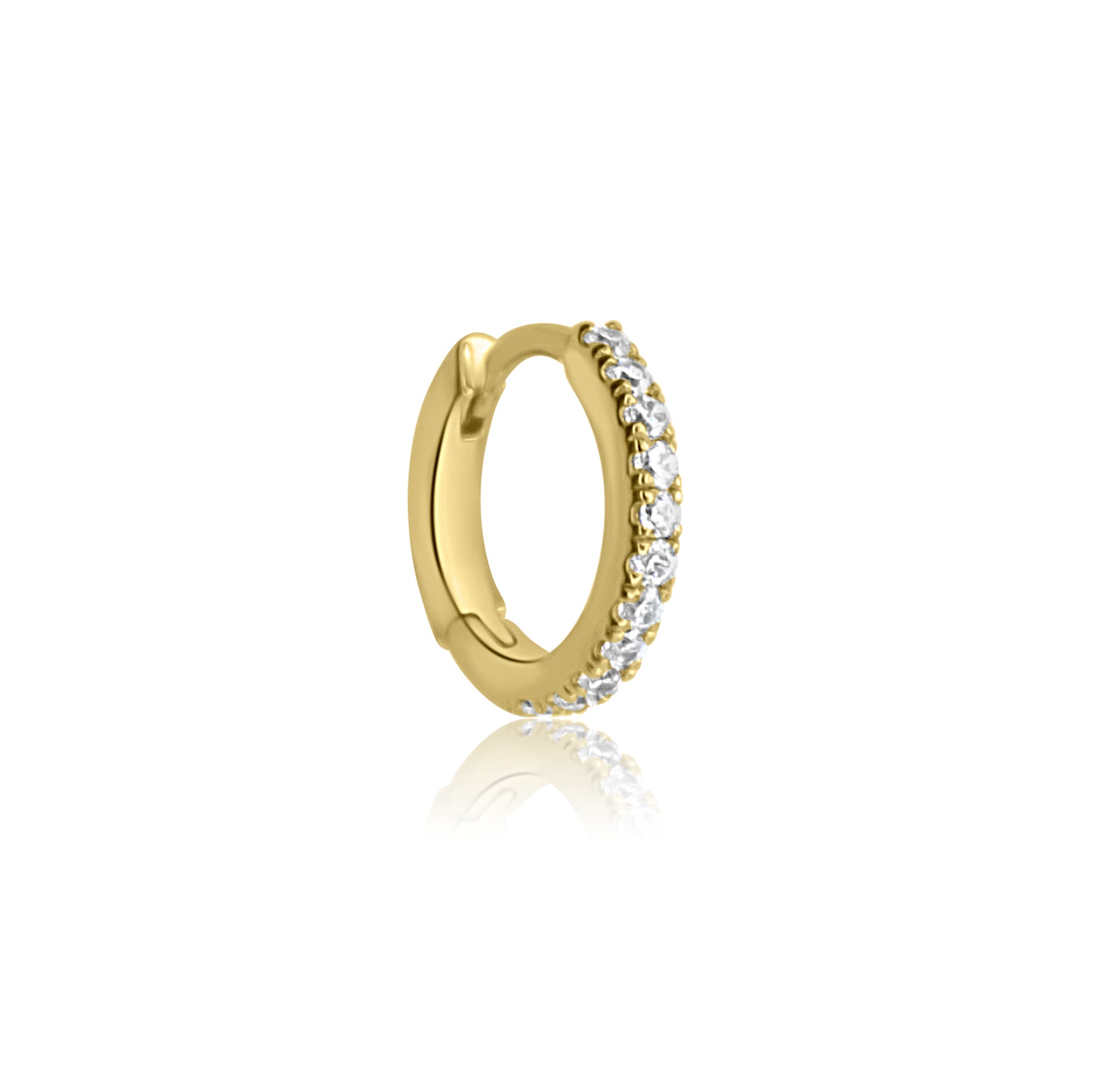 Crystal Huggie Hoop - 925 Sterling Silver - 8mm