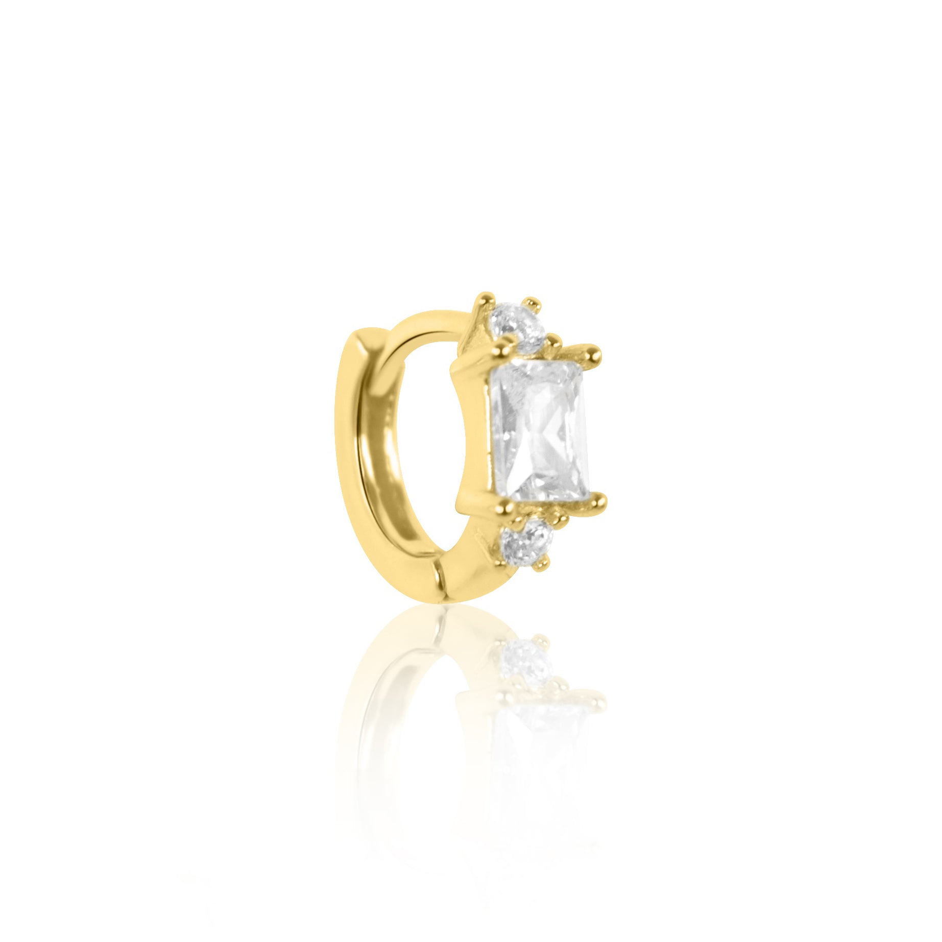 Stacked Crystal Huggie Hoop Elegant Piercing Jewellery