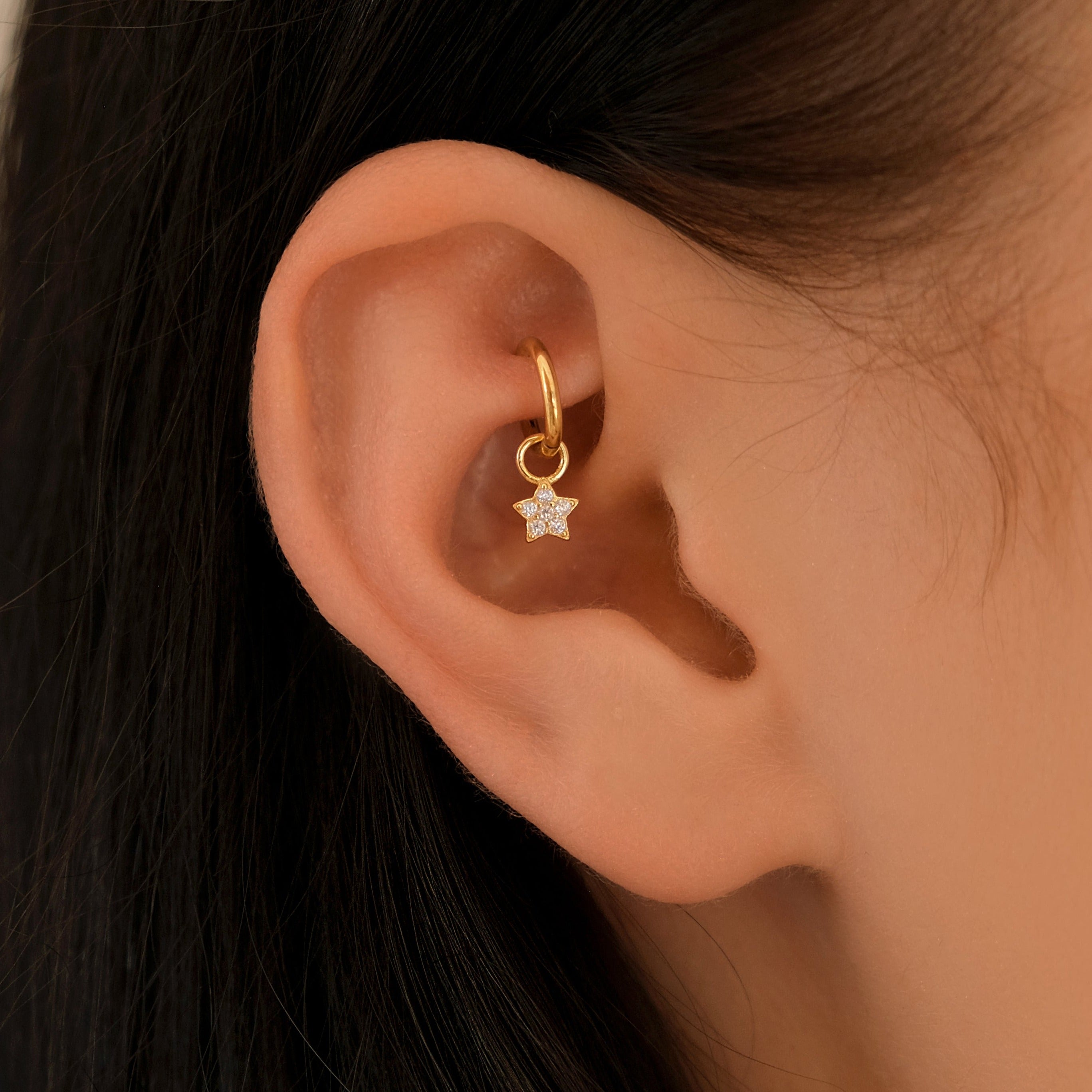 Tiny Star Earring Charm Sterling Silver | Single Charm