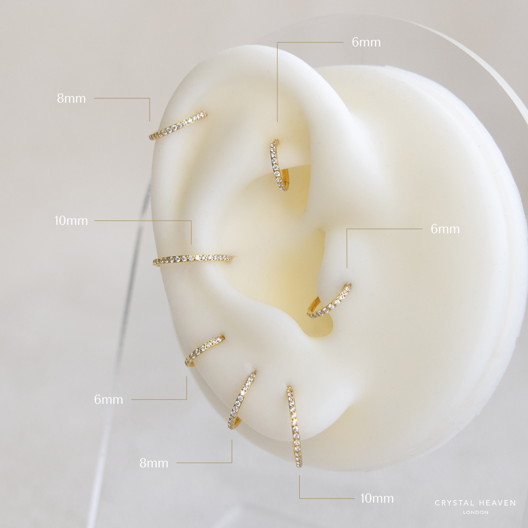 18g Titanium Crystal Cartilage Hoop | Hypoallergenic & Waterproof