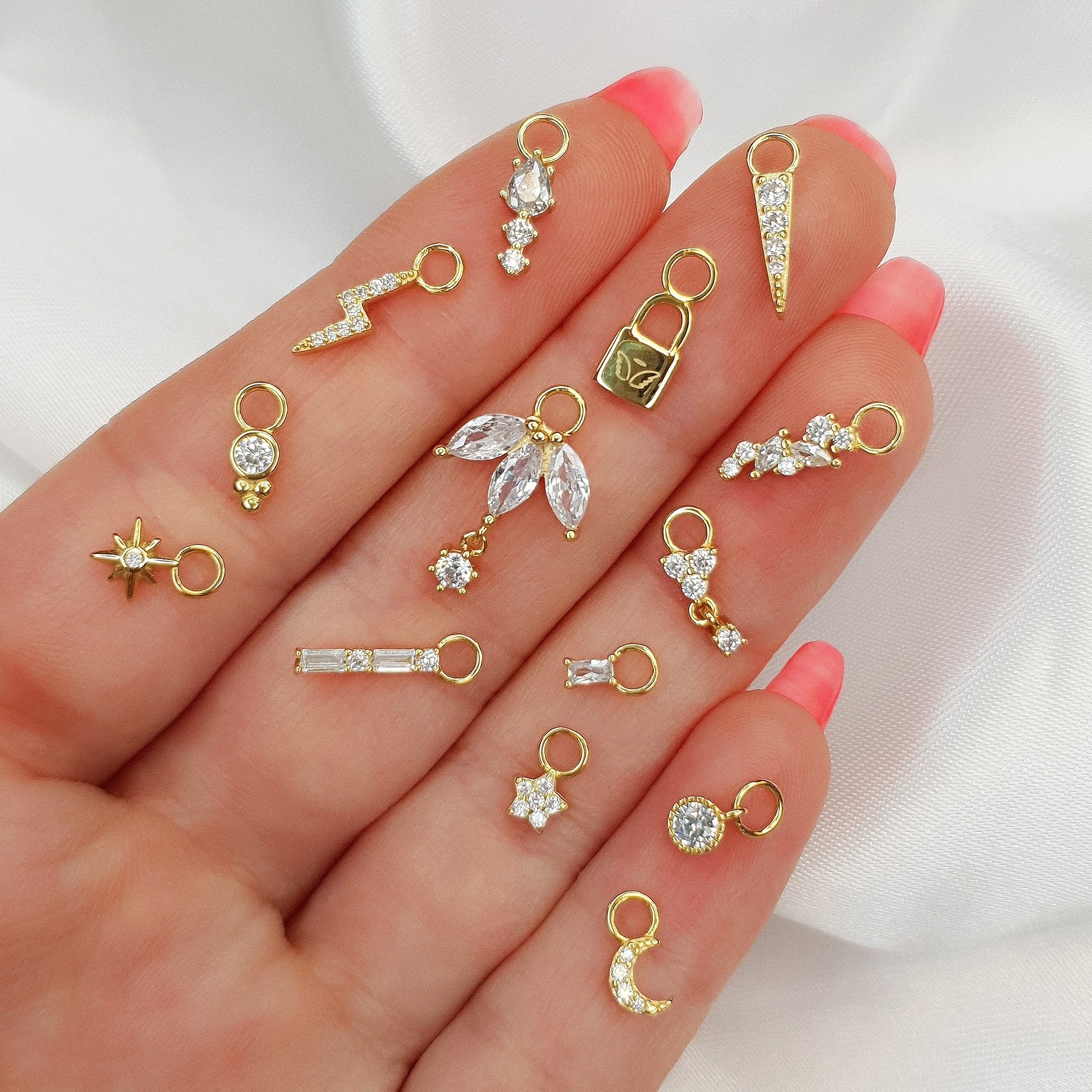 Tiny Baguette Earring Charm | Single Charm