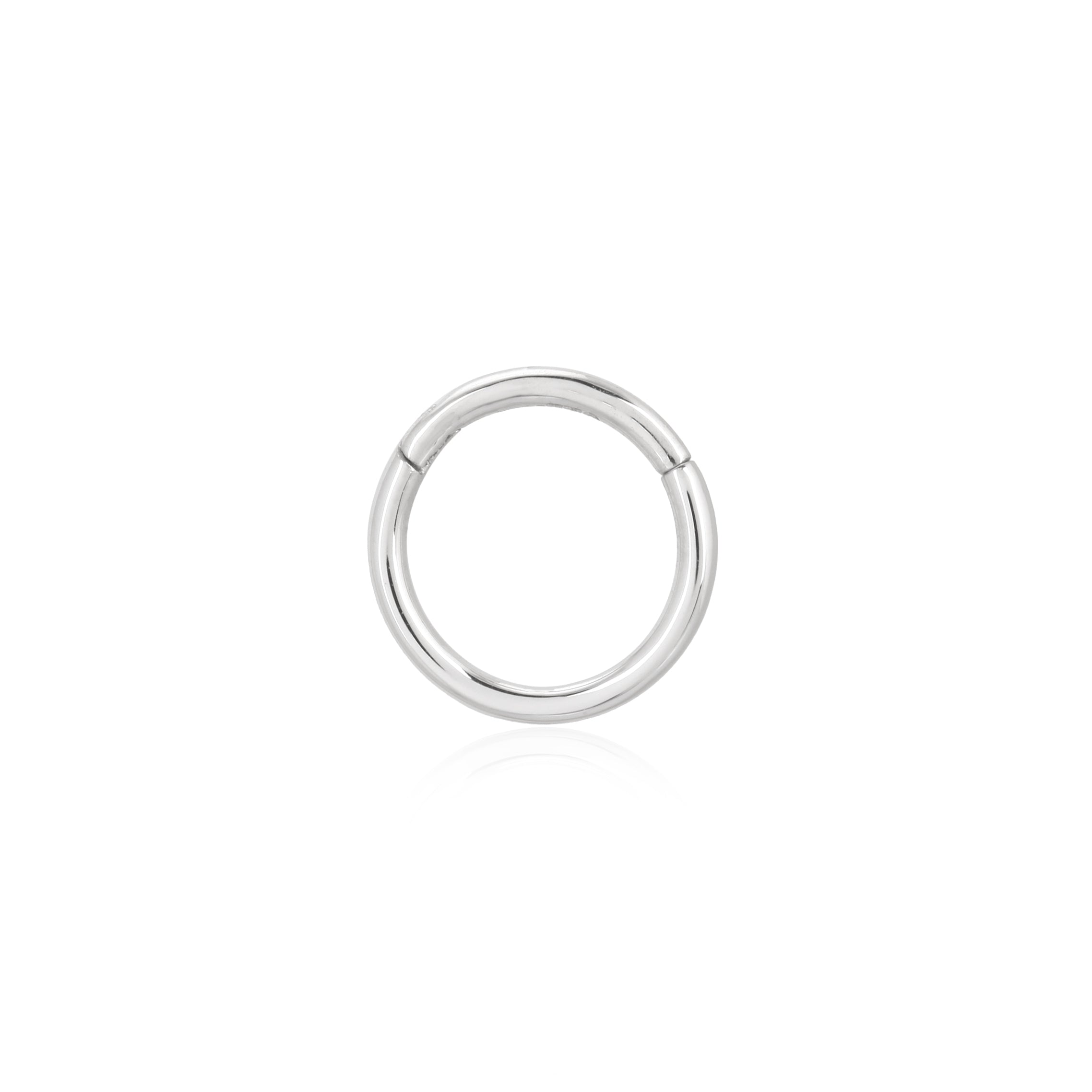 Cartilage Piercing Hoop in 14K Solid White Gold 6mm, 8mm or 10mm