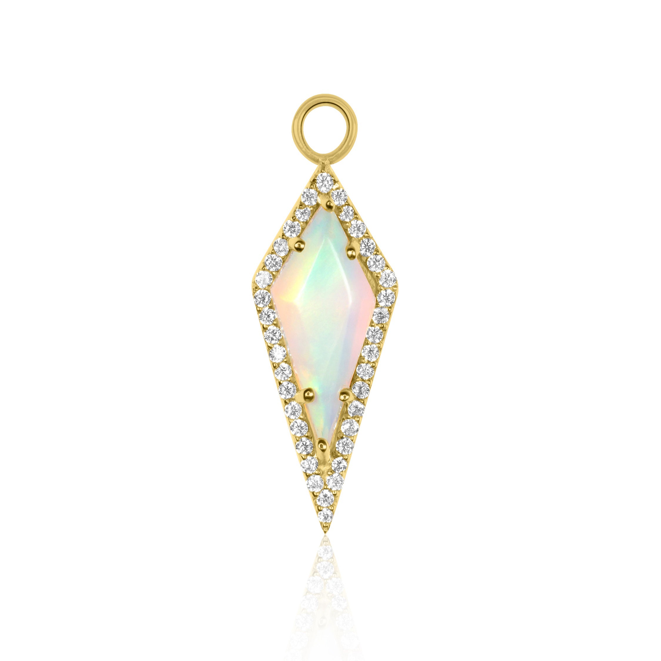 Opal Gemstone Kite Earring Charm 925 Sterling Silver | Single Charm