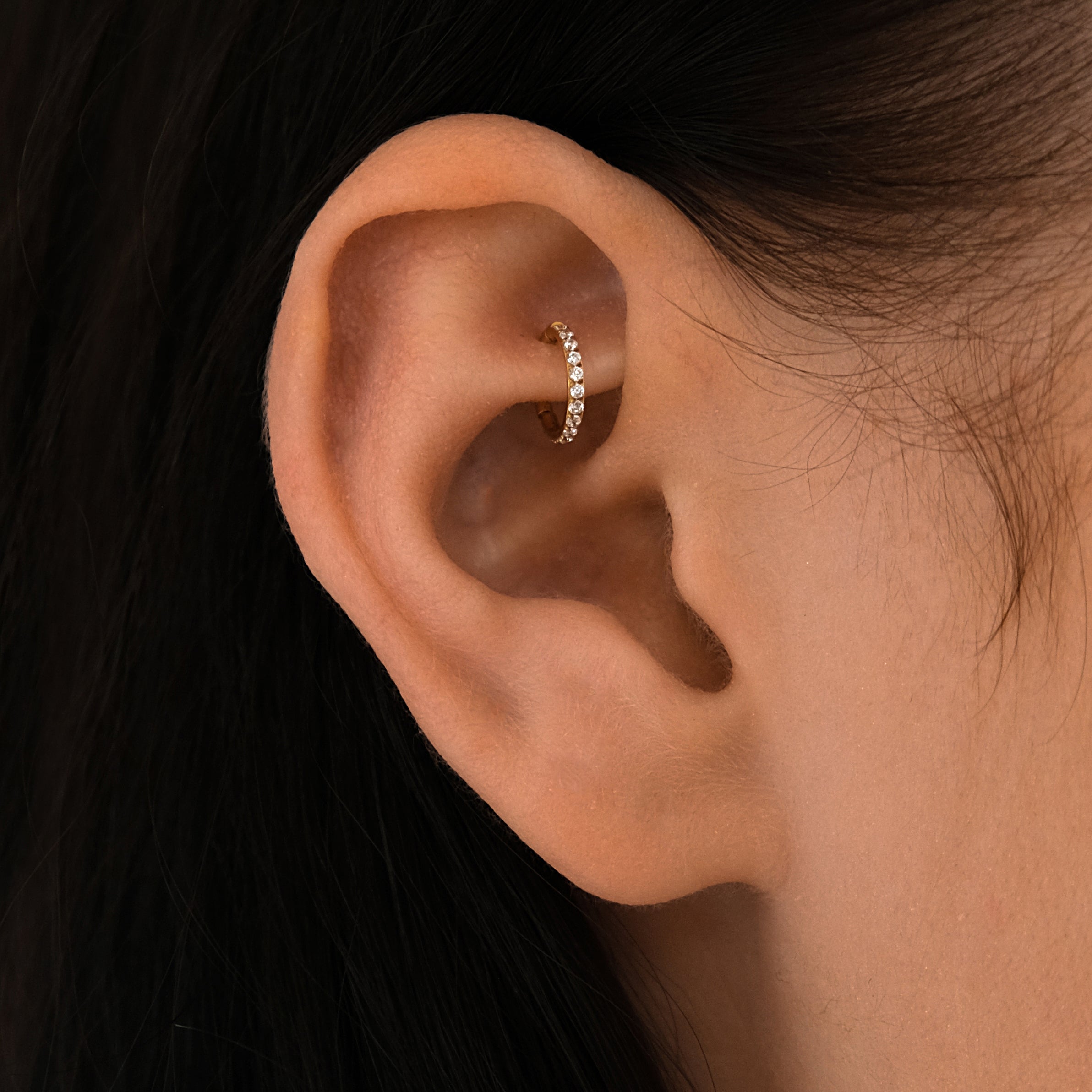 16g Titanium Crystal Cartilage Hoop | Hypoallergenic & Waterproof